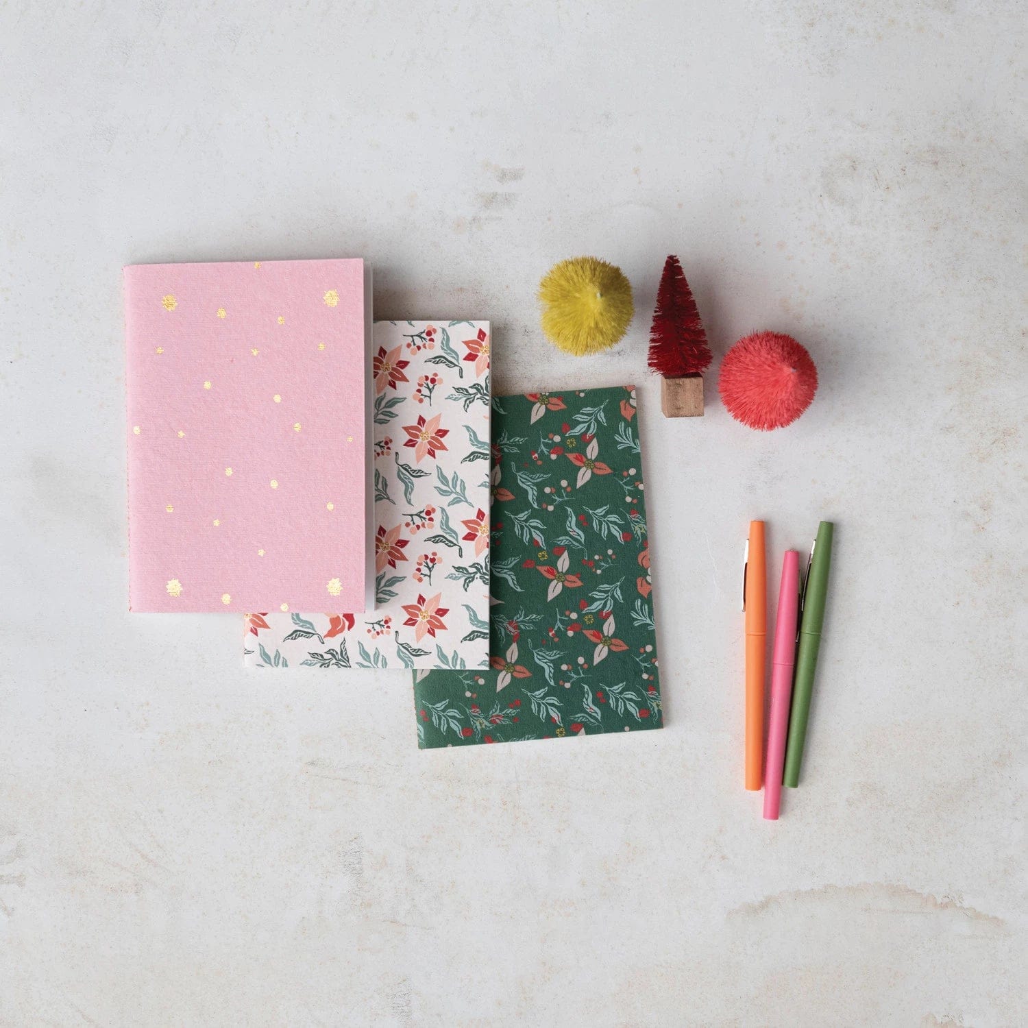 Creative Co-Op Creative Co-op Handmade Recycled Paper Soft Cover Notebooks Set of 3 - Little Miss Muffin Children & Home