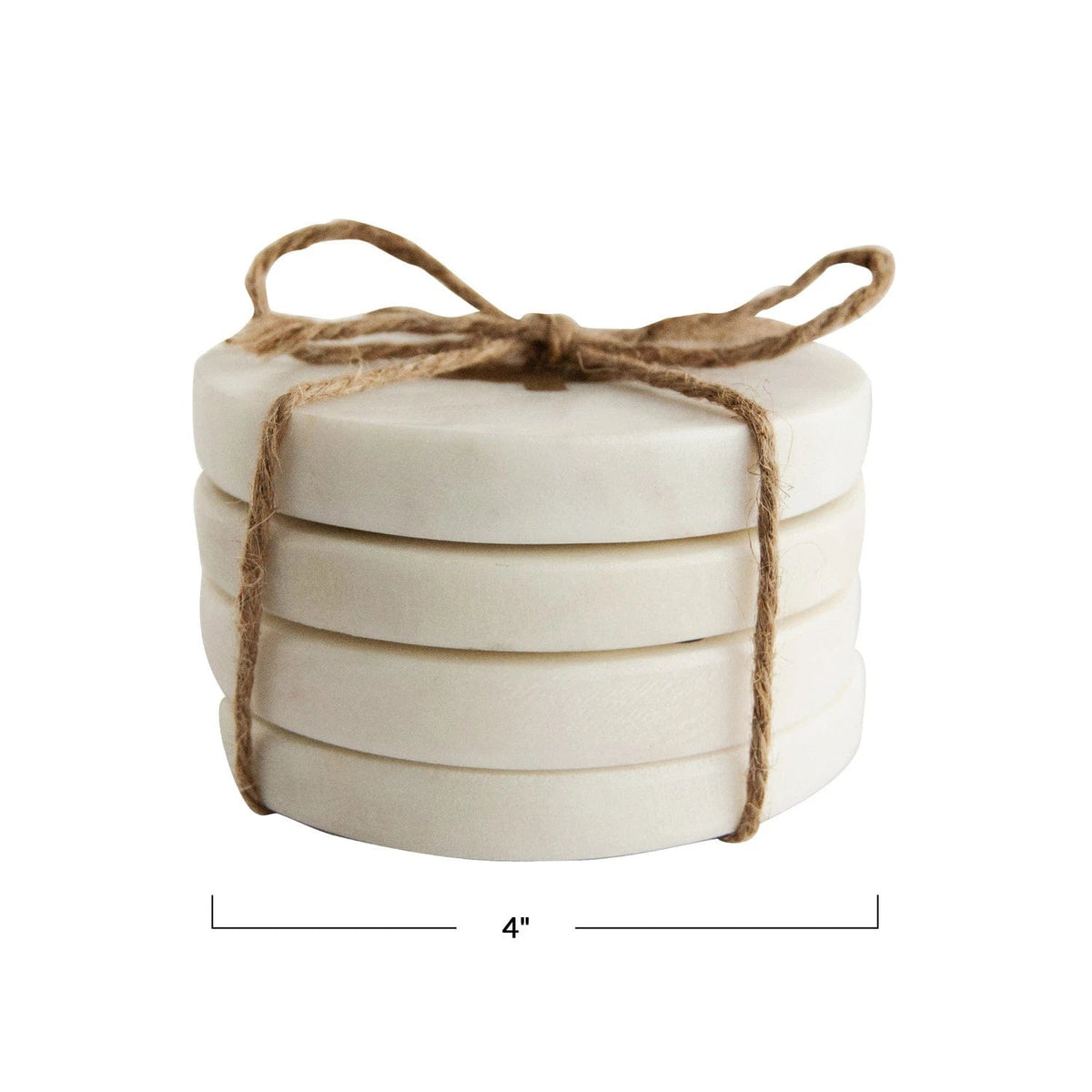 Creative Co-op Creative Co-op 4" Round Marble Coasters with Brass Tree Inlay, S/4 - Little Miss Muffin Children & Home