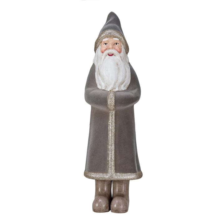 Creative Co-op Creative Co-op Flocked MDF Santa with Silver Glitter - Little Miss Muffin Children & Home