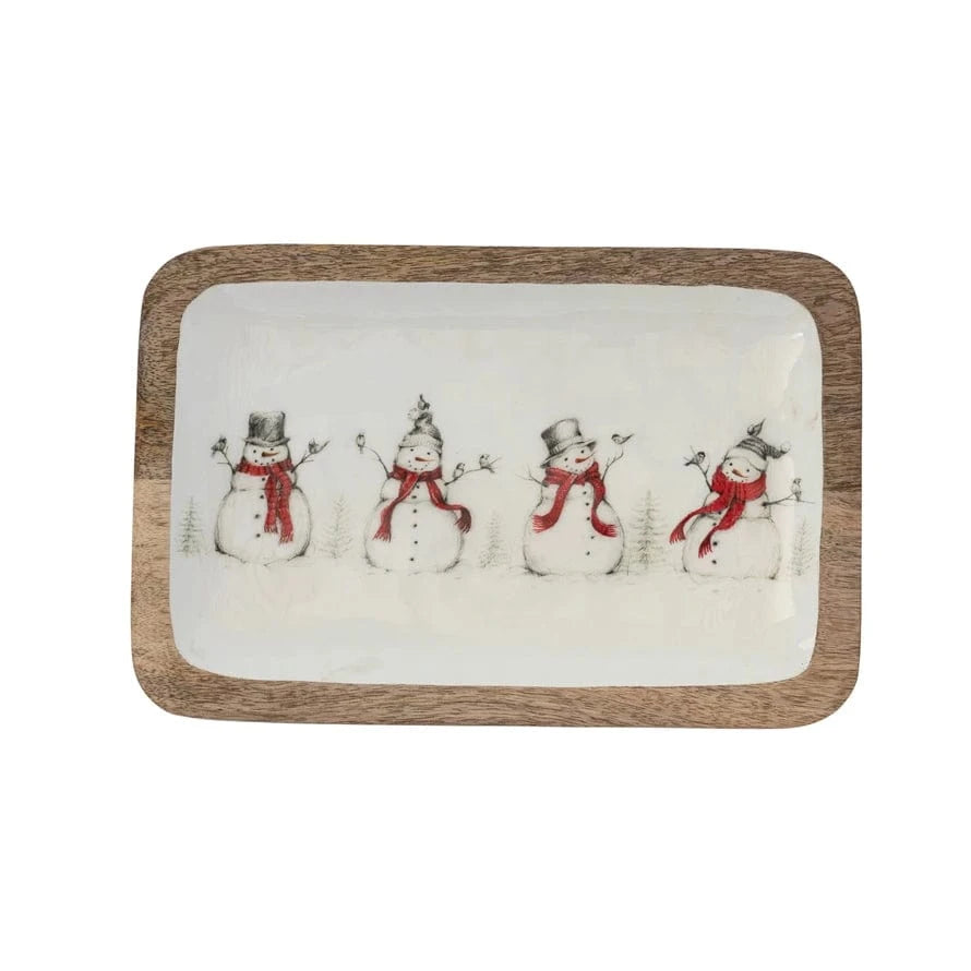 christmas snowman platter