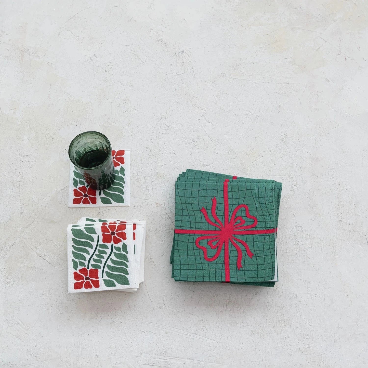 poinsettia cocktail napkins