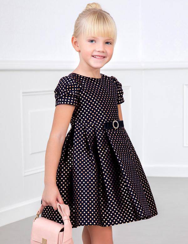 Abel & Lula - Abel & Lula Polka Dot Jaquard Dress - Little Miss Muffin Children & Home