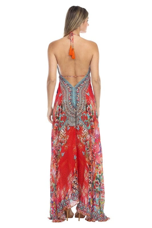La Moda Hindu La Moda Maxi Dress with Asjustable Neck Tie - Little Miss Muffin Children & Home