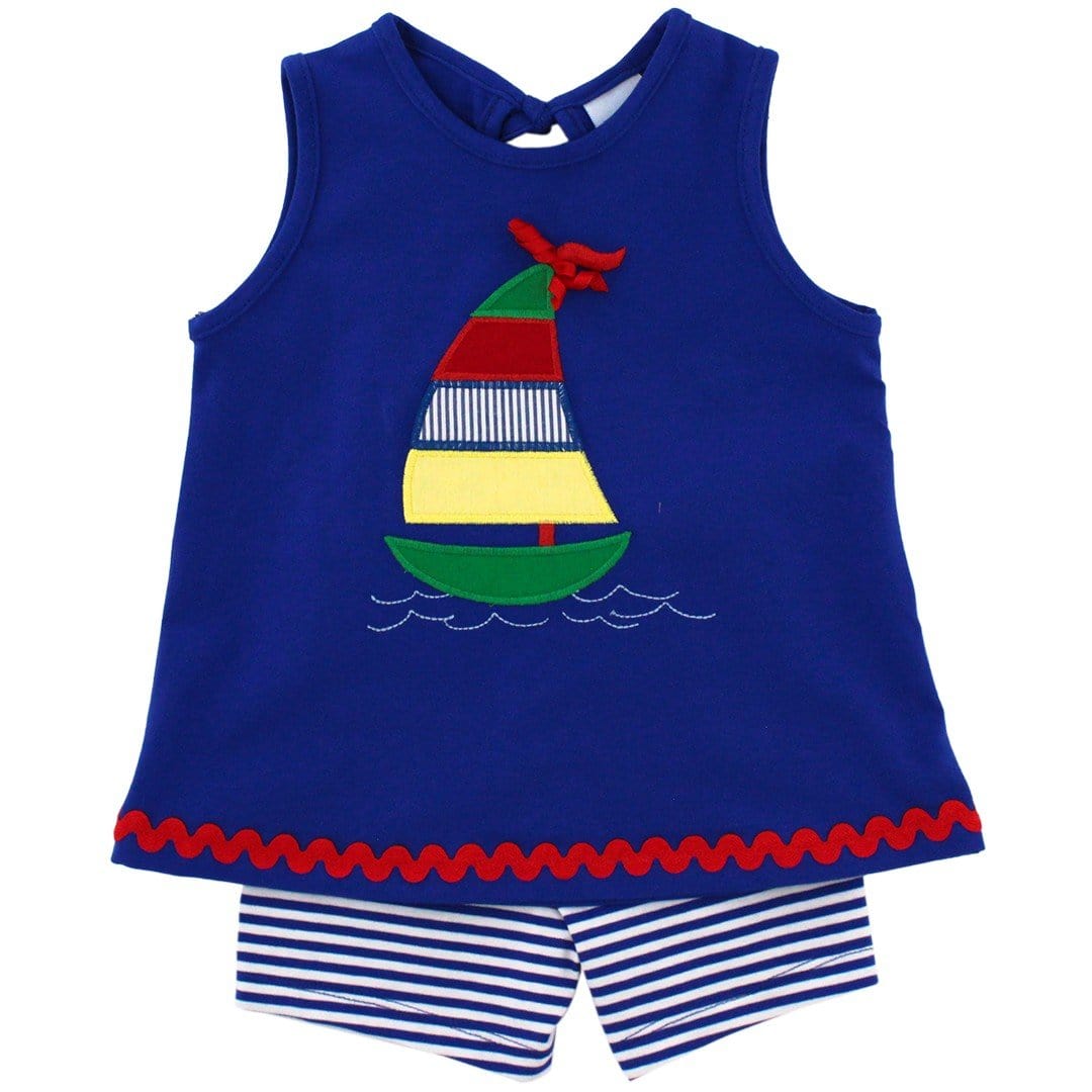 Bailey Boys 22117-TSGK-E SAILBOAT TEE SHORT SET - Little Miss Muffin Children & Home