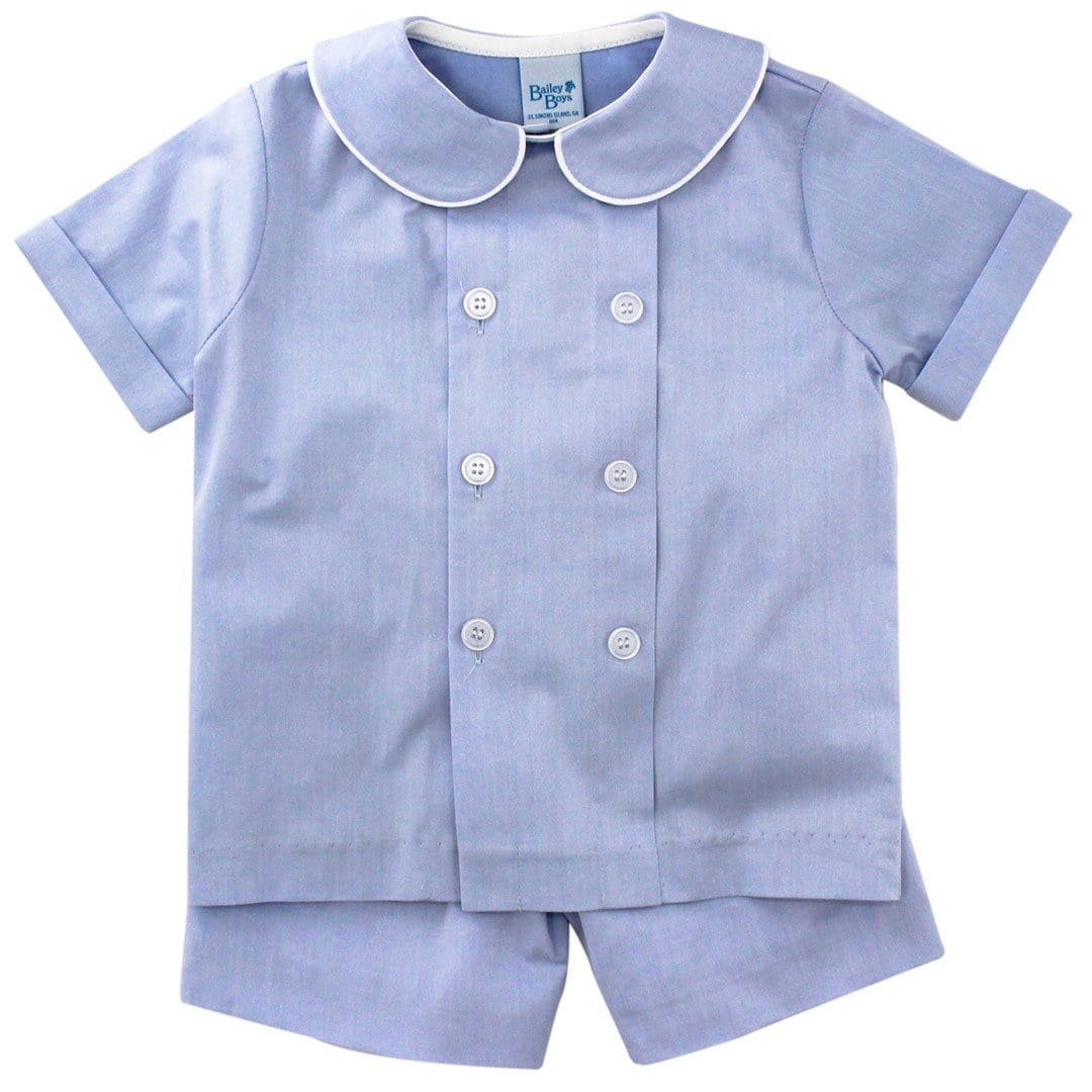 BAILEY BOYS Bailey Boys Blue Doeskin- Dressy Short Set - Little Miss Muffin Children & Home