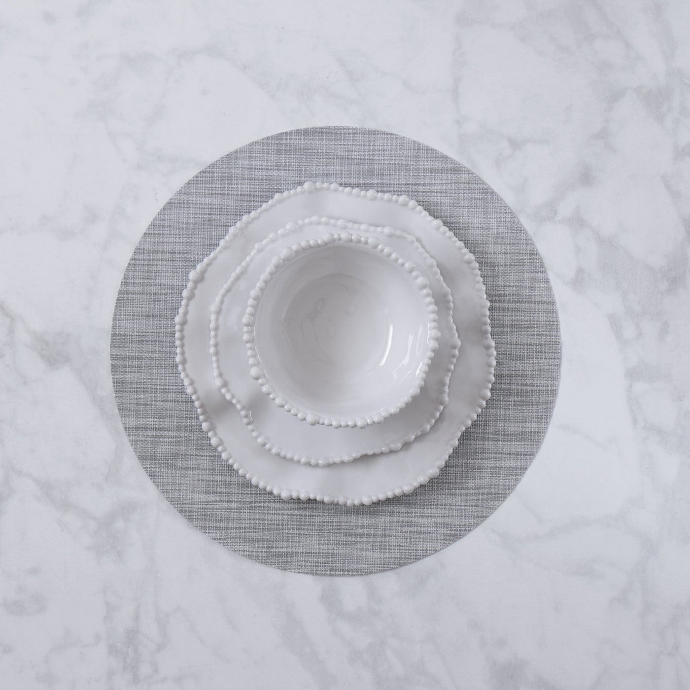 Beatriz Ball Beatriz Ball 2523 VIDA Round Woven Placemats Set of 4 Grey - Little Miss Muffin Children & Home