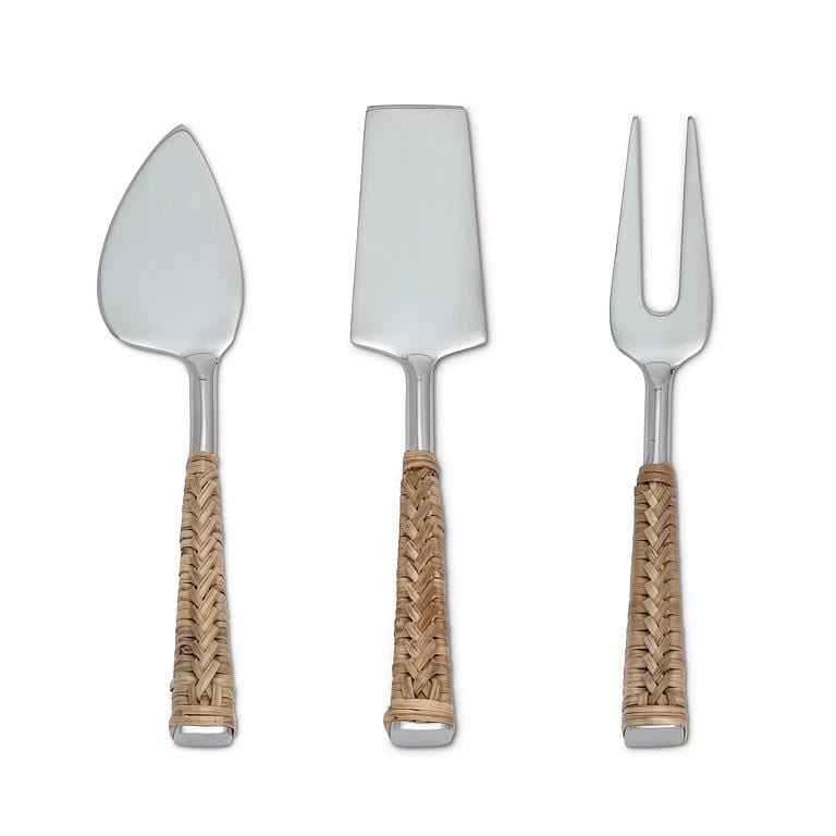 Abbott Abbott Rattan Handle Cheese Knives Set - Little Miss Muffin Children & Home