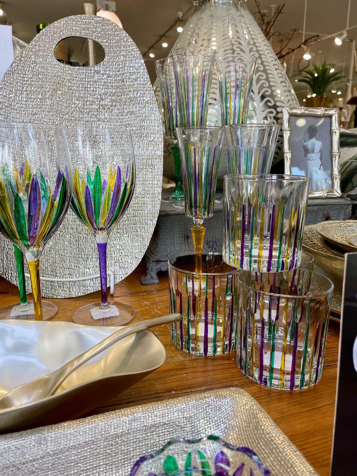 Gage Inc Gage Inc. Mardi Gras Timeless Champagne Flute Glass - Little Miss Muffin Children & Home