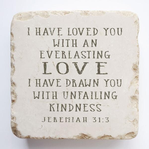 Twelve Stone Art Twelve Stone Art Jeremiah 31:3 Small Stone Block - Little Miss Muffin Children & Home