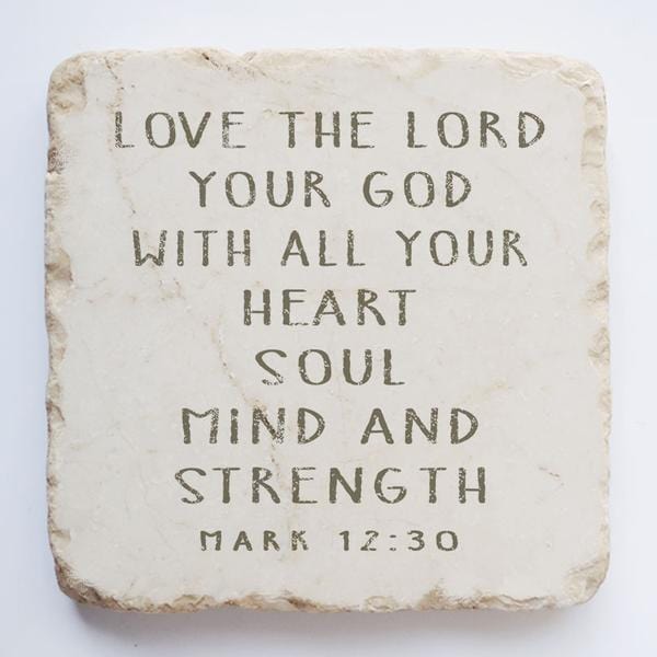 Twelve Stone Art Twelve Stone Art Mark 12:30 Small Stone Block - Little Miss Muffin Children & Home