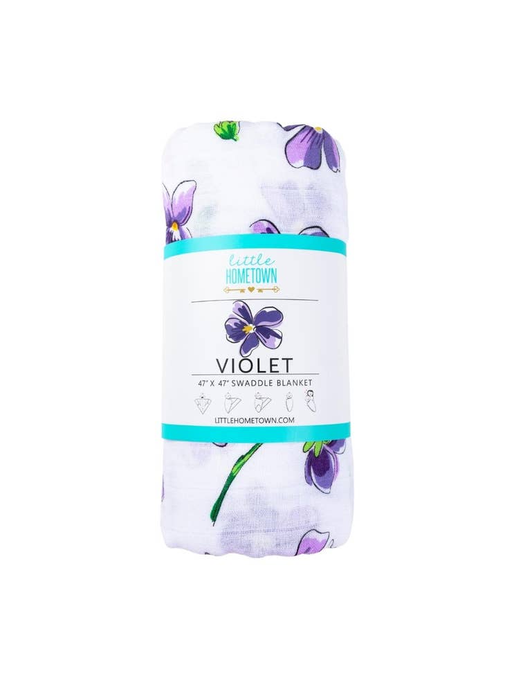 Little Hometown Little Hometown Violet Baby Swaddle Blanket - Little Miss Muffin Children & Home