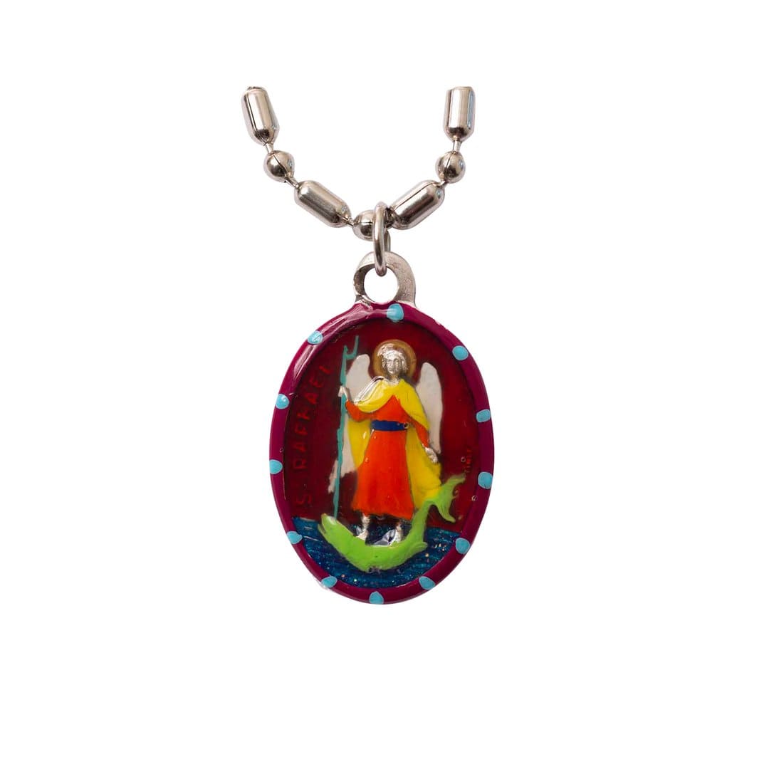 Saints for Sinners Saints for Sinners Sacred Heart of Jesus Hand Painted Medallion - Little Miss Muffin Children & Home