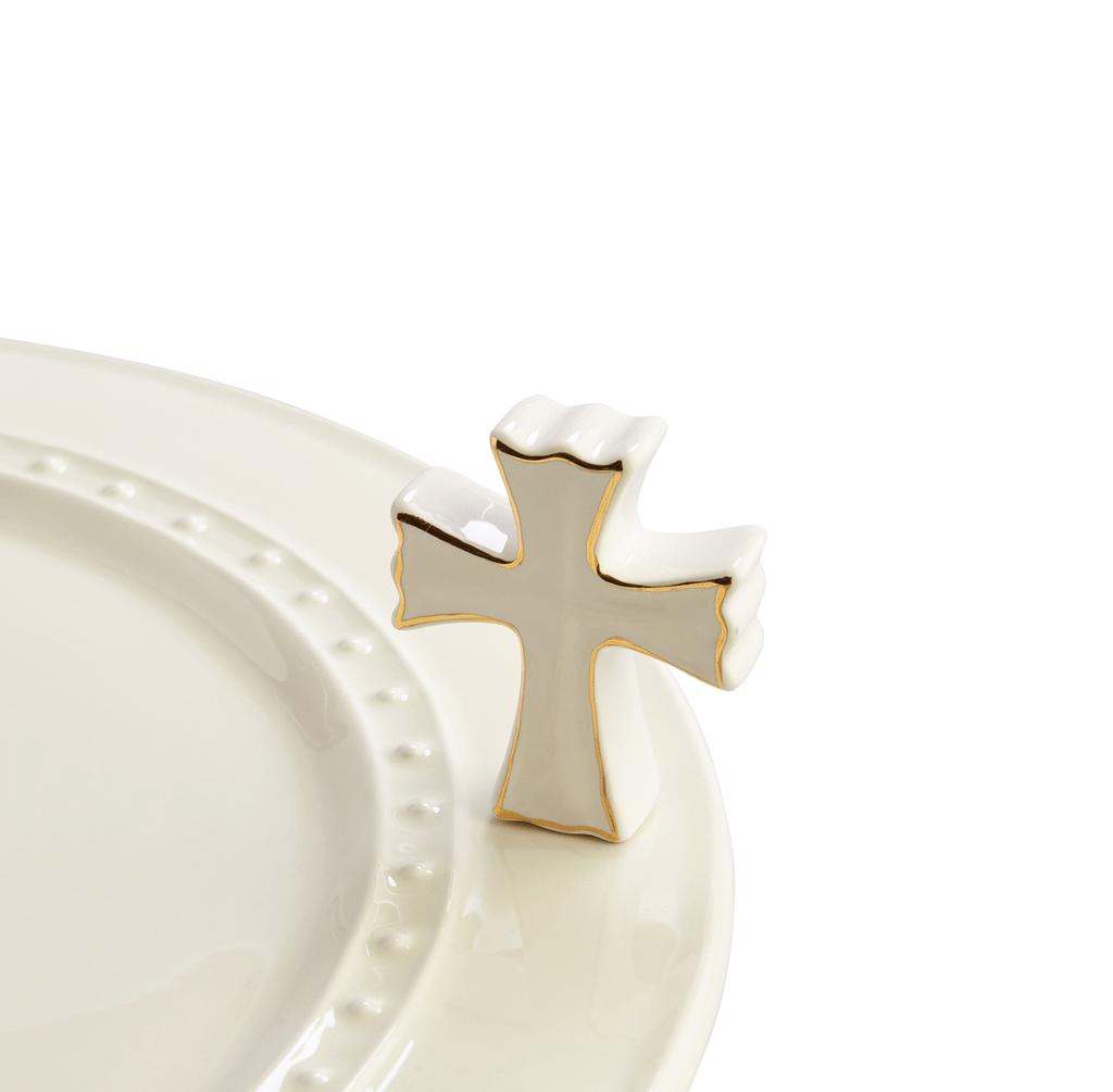 Nora Fleming - Nora Flemming White Cross Topper - Little Miss Muffin Children & Home