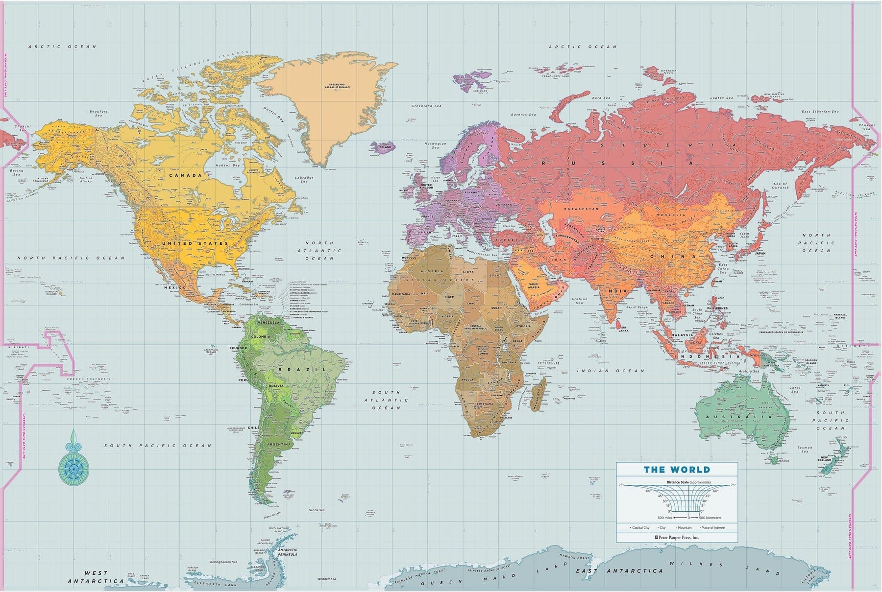 Peter Pauper Press Peter Pauper Press Oversized World Wall Map - Little Miss Muffin Children & Home