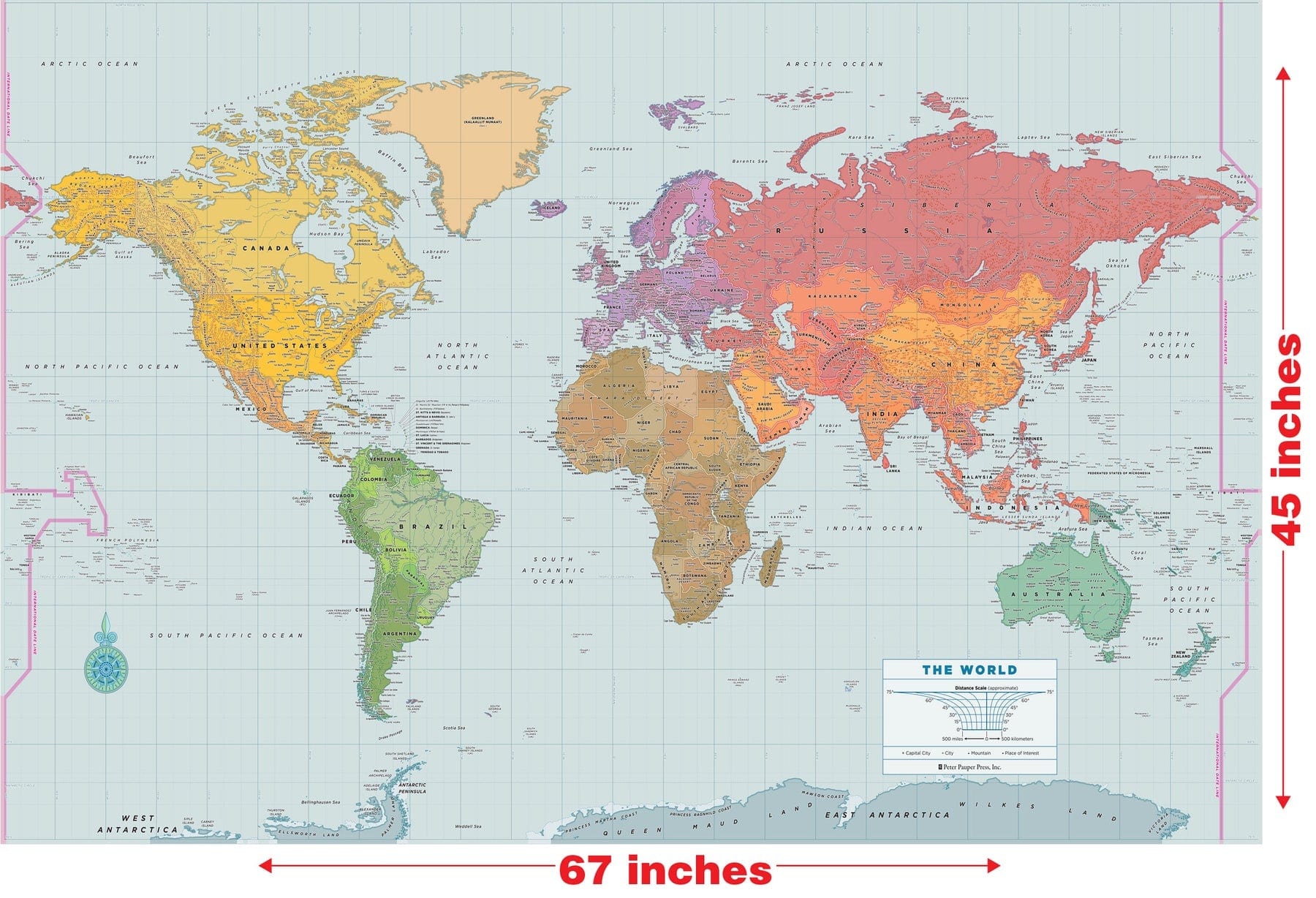 Peter Pauper Press Peter Pauper Press Oversized World Wall Map - Little Miss Muffin Children & Home