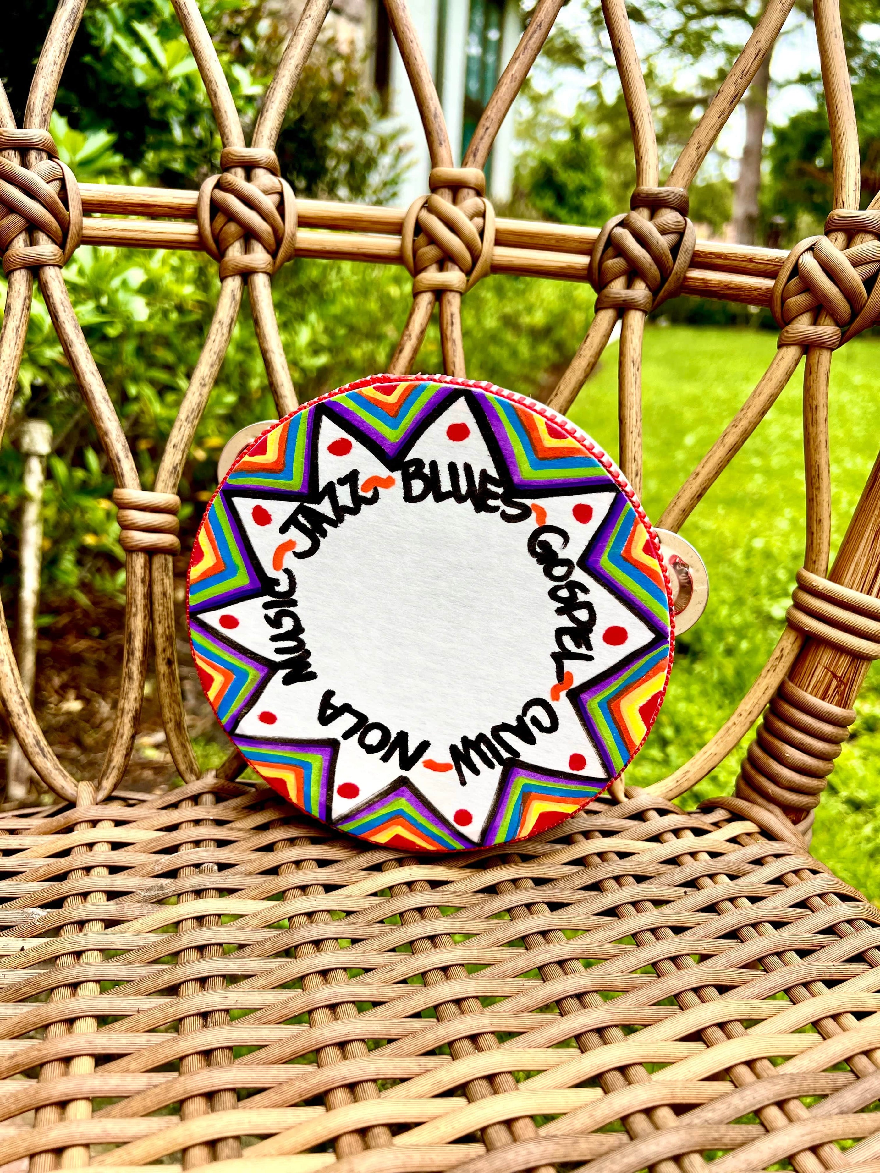 Baobab Tree Designs Baobab Tree Designs Painted 8" Tambourine - Little Miss Muffin Children & Home