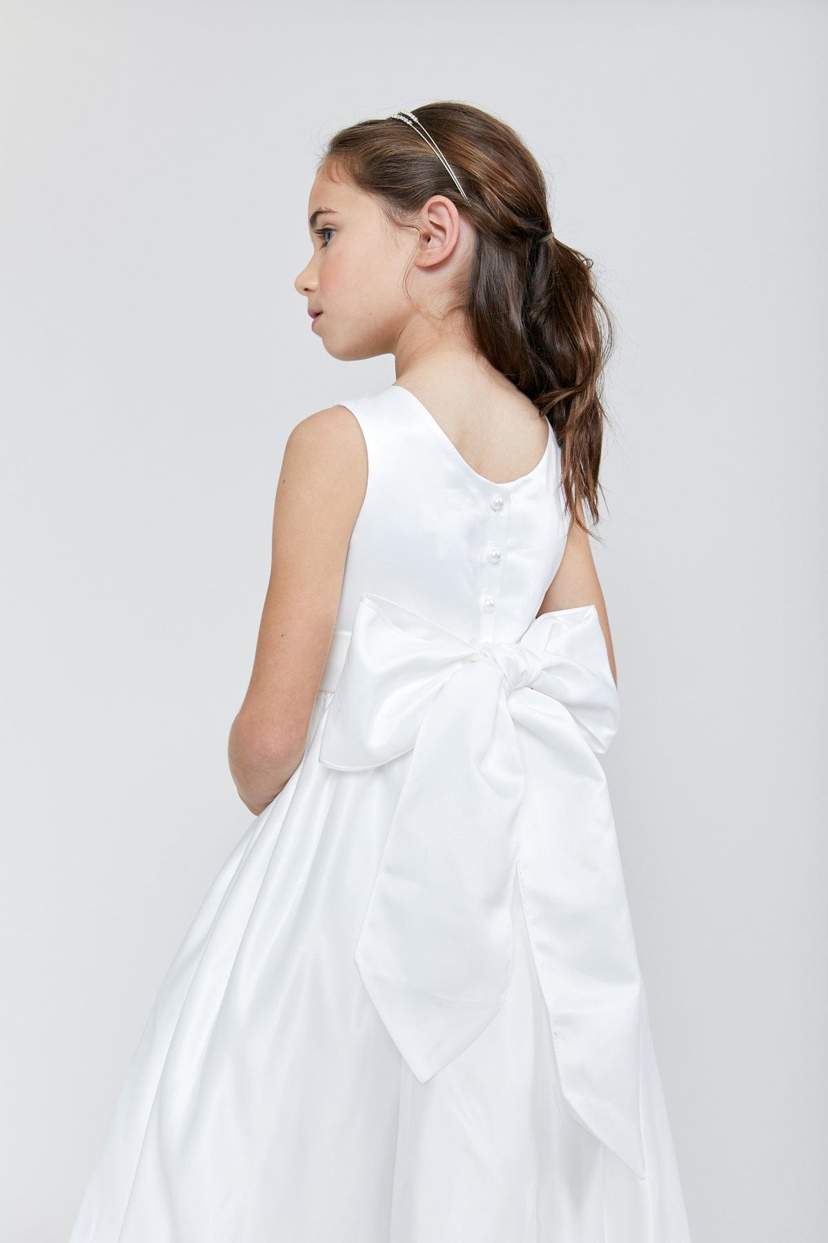 Us Angels Us Angels White Satin Dress - Little Miss Muffin Children & Home