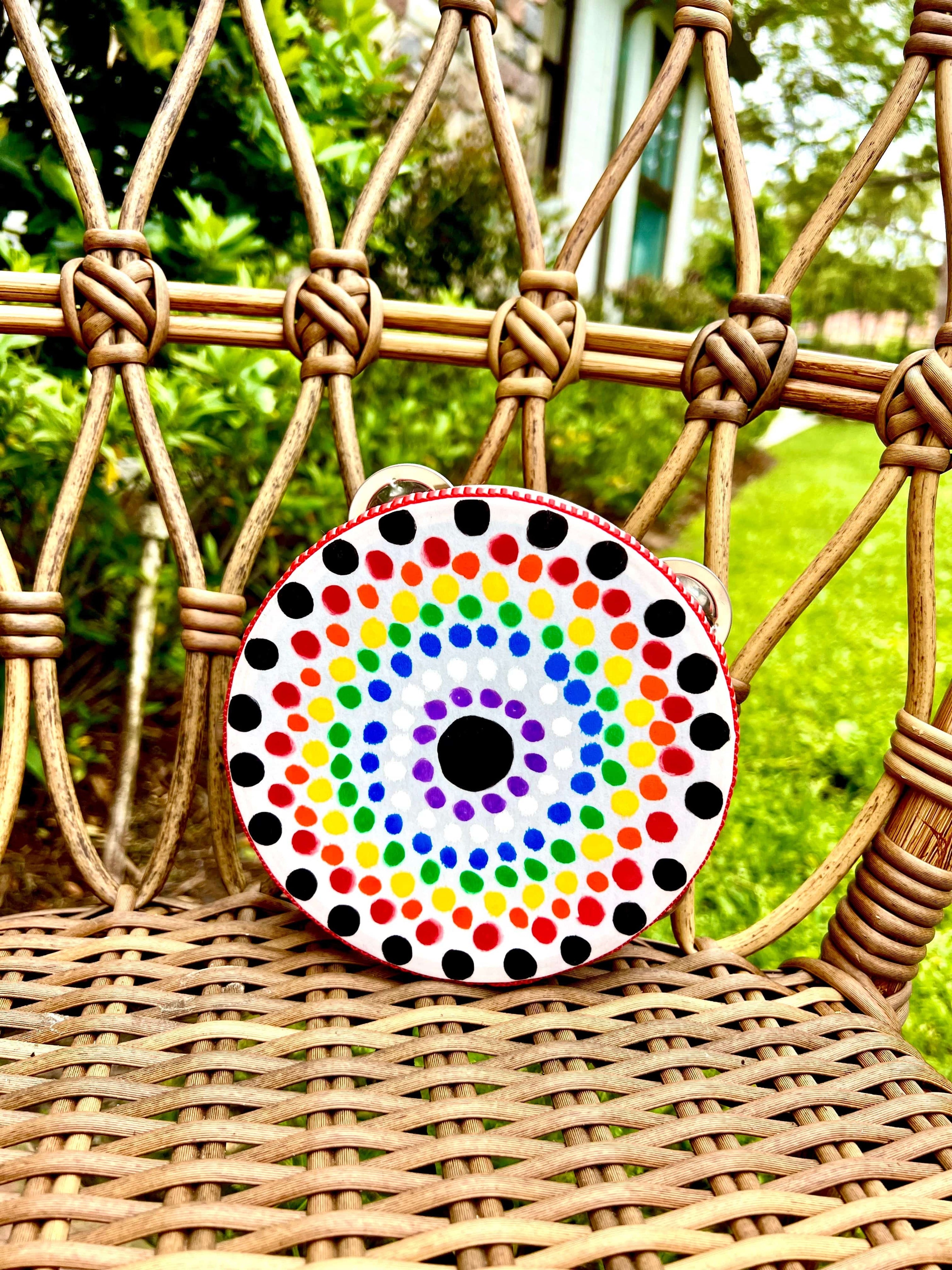 Baobab Tree Designs Baobab Tree Designs Painted 8" Tambourine - Little Miss Muffin Children & Home