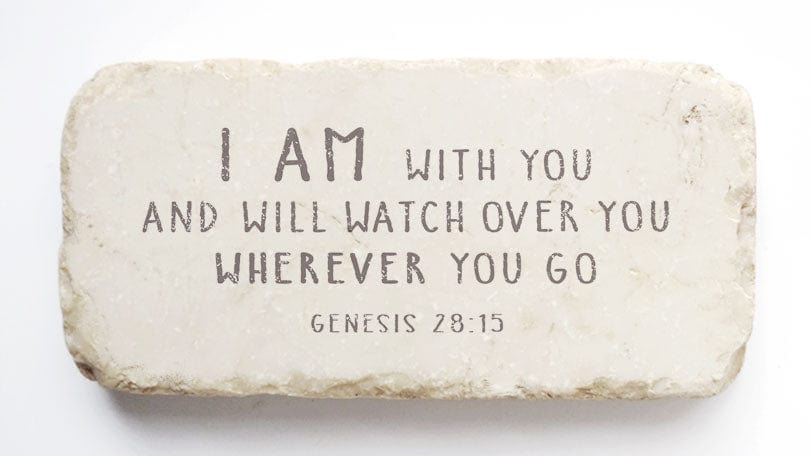 TST - Twelve Stone Art Twelve Stone Art Genesis 28:15 Small Stone Block - Little Miss Muffin Children & Home
