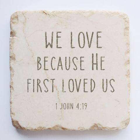 12 Stone - 1 John 4:19 Scripture Stone - Little Miss Muffin Children & Home