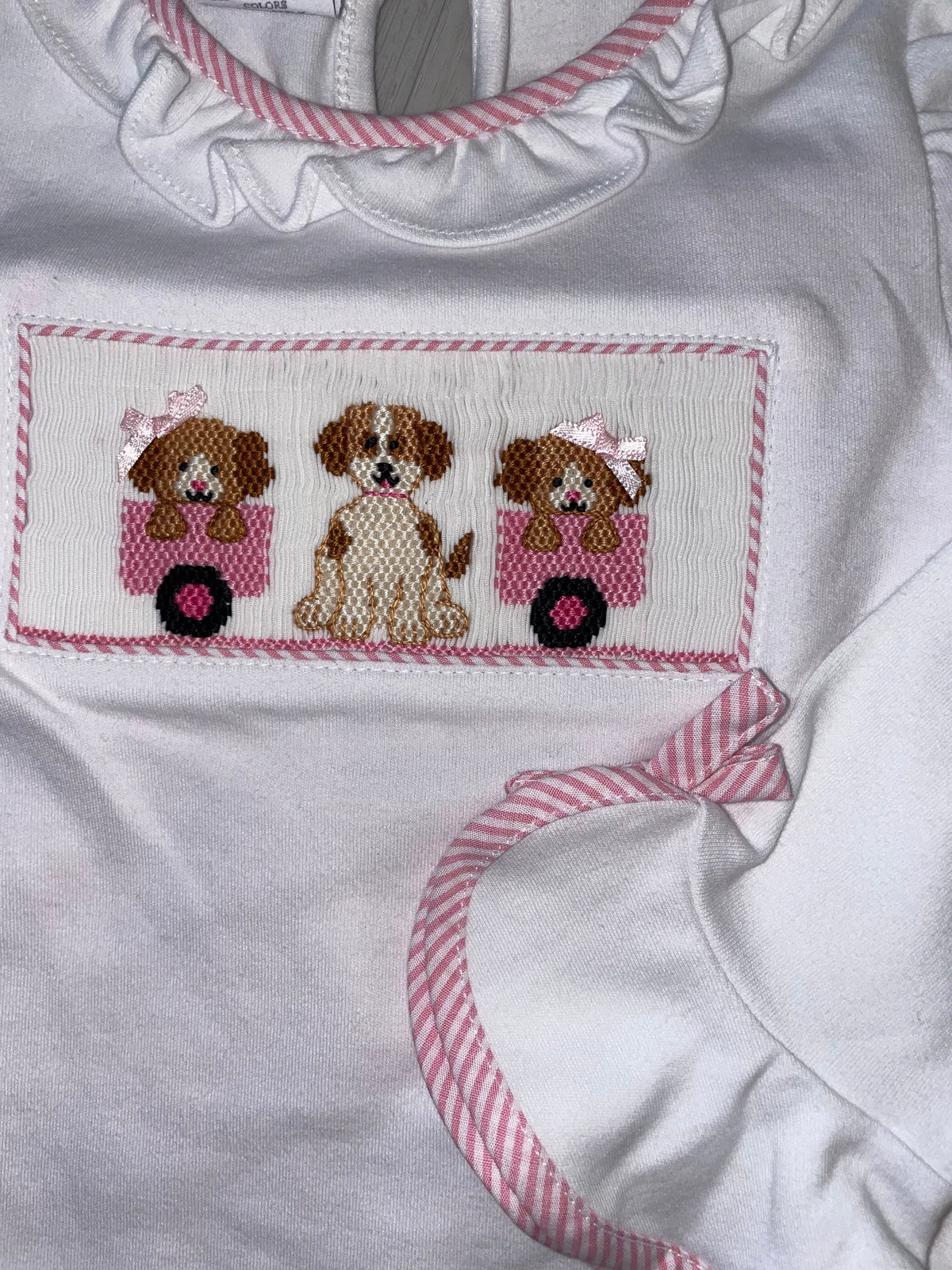 Vive La Fete Vive La Fete Puppies Smocked 2 Piece Pant Set - Little Miss Muffin Children & Home