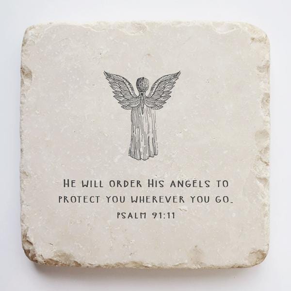 Twelve Stone Art Twelve Stone Art Psalm 91:11 Small Stone Block - Little Miss Muffin Children & Home