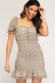 She & Sky She & Sky Ruched Puff Sleeve Dress - Little Miss Muffin Children & Home