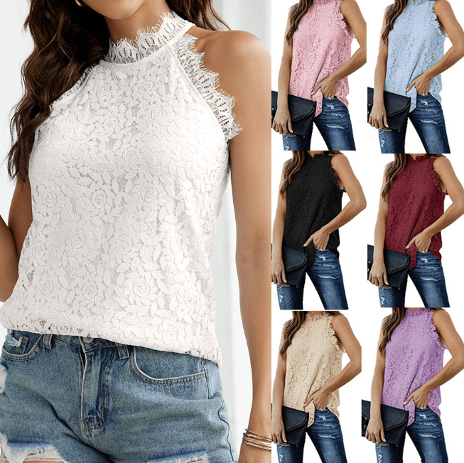 Sunshine Sunshine Halter Lace Tanks - Little Miss Muffin Children & Home