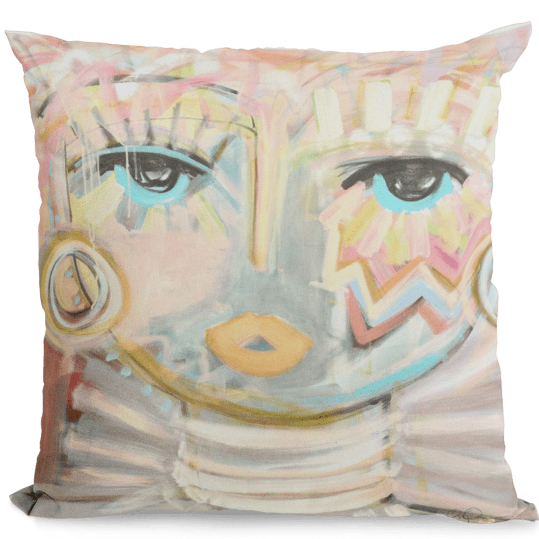 Windy O’Connor Art Windy O’Connor Art Pretty in Pink Chica Pillow - Little Miss Muffin Children & Home