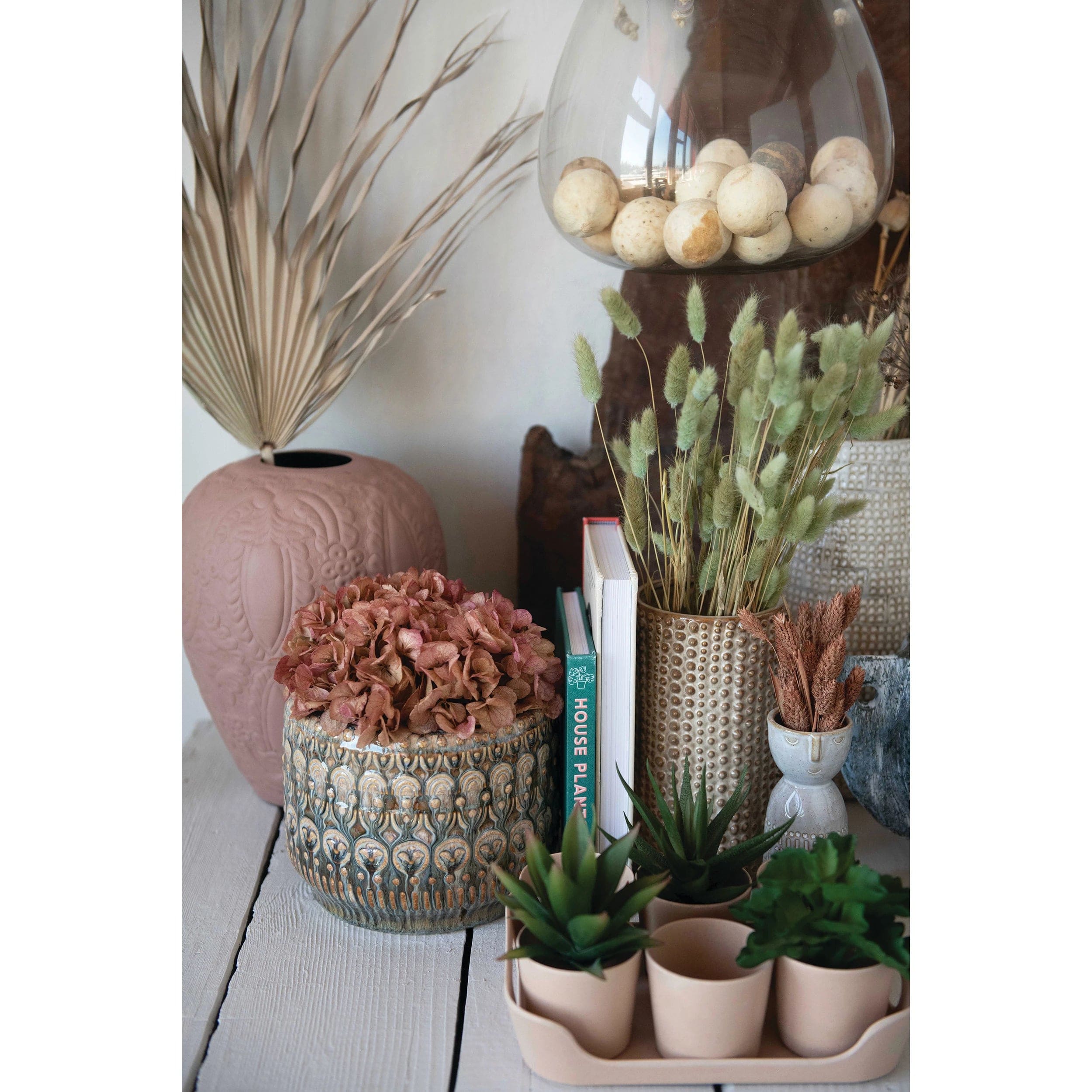 Bloomingville Bloomingville Embossed Stoneware Planter - Little Miss Muffin Children & Home