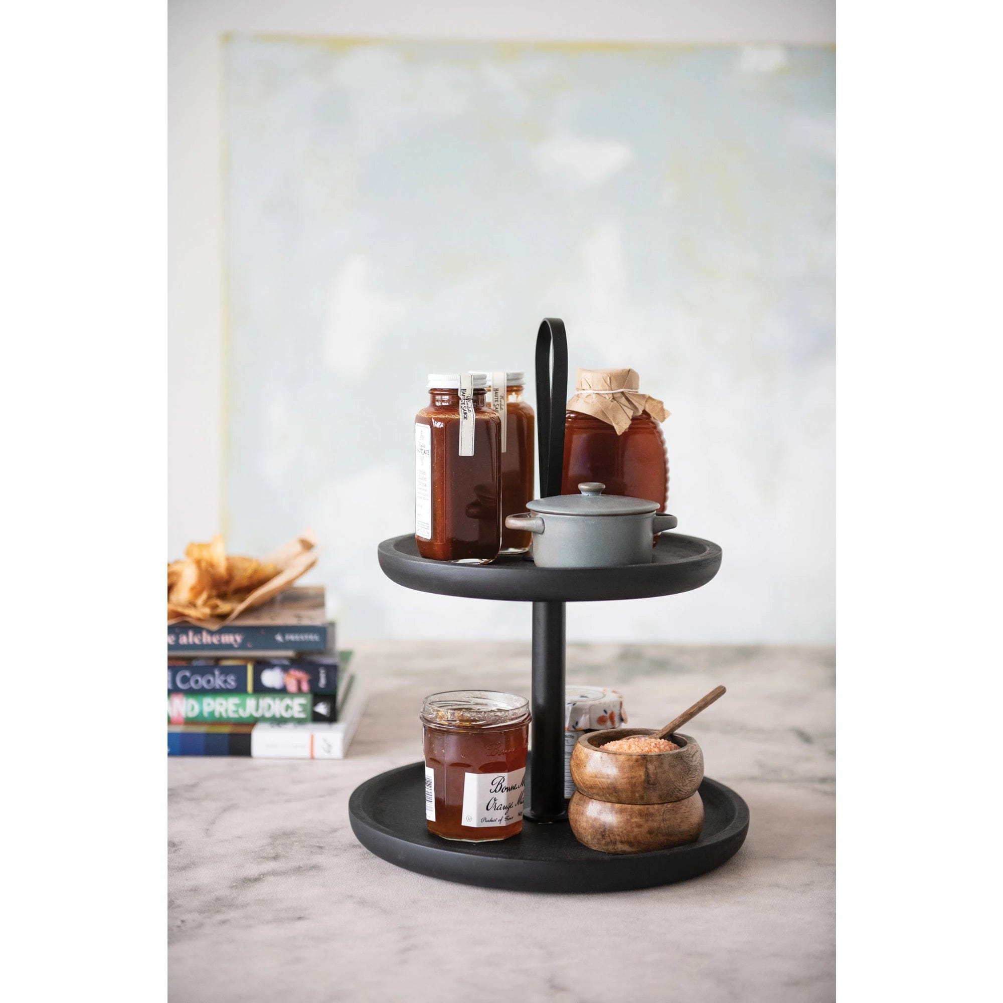 Bloomingville Bloomingville Mango Wood tray with 3 Bowls and Spoons - Little Miss Muffin Children & Home