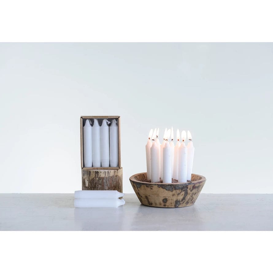 CCO - Creative Co-op Creative Co-op Unscented Short Taper Candles, Set of 12 - Little Miss Muffin Children & Home