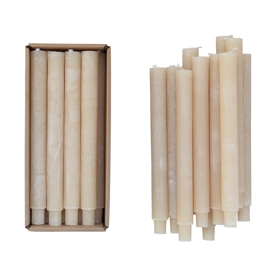 Creative Co-op Creative Co-op Unscented Powder Taper Candle in Box, Set of 12 - Little Miss Muffin Children & Home
