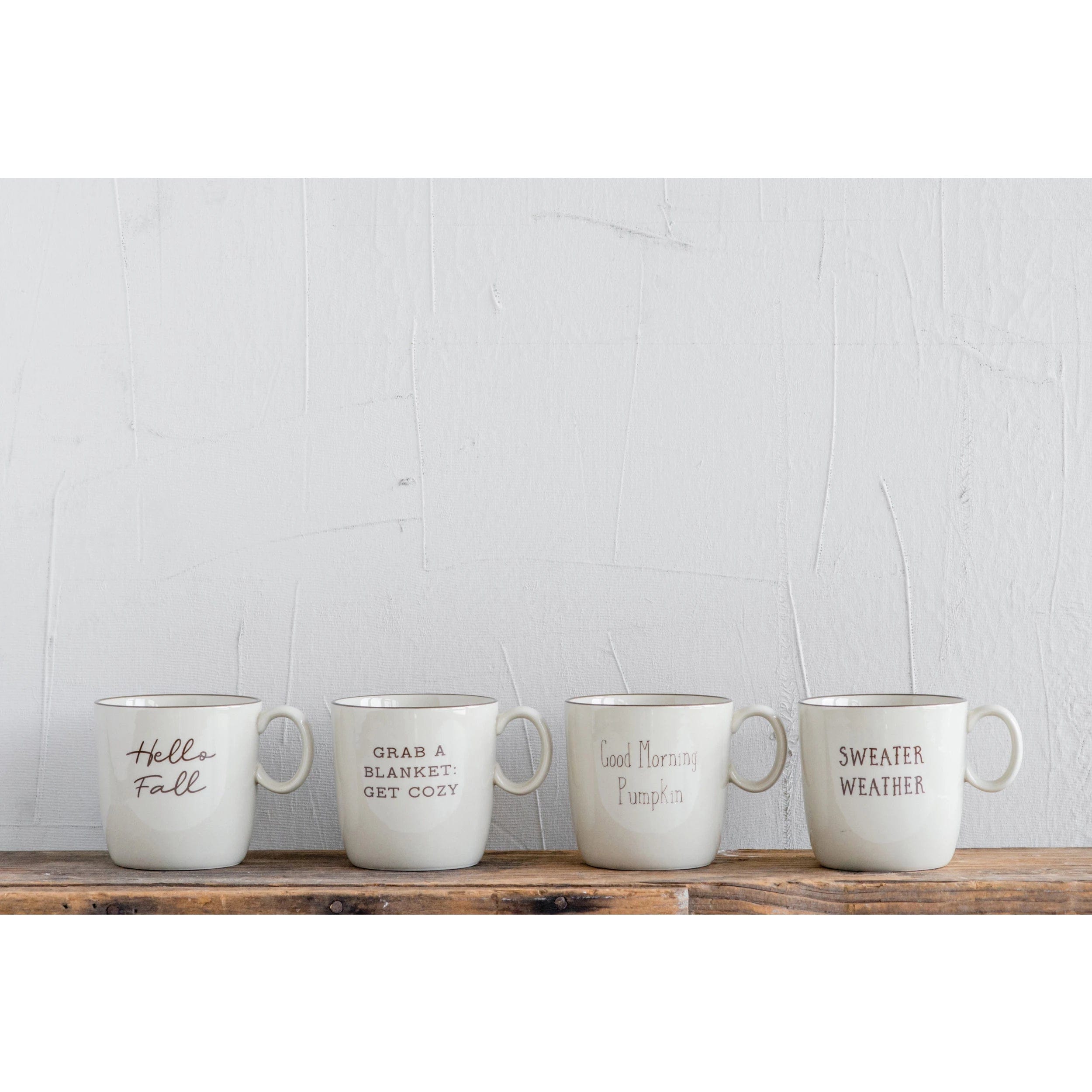 CCO - Creative Co-op Creative Co-op Stoneware Mug with Fall Phrase - Little Miss Muffin Children & Home