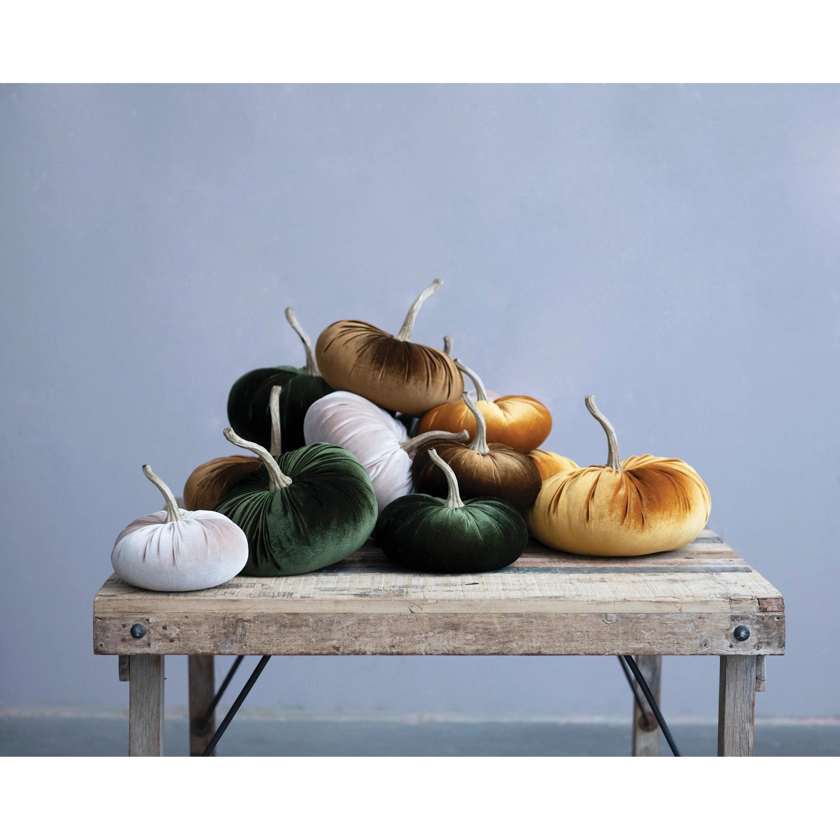 CCO - Creative Co-op Creative Co-op Velvet Pumpkin With Resin Stem - Little Miss Muffin Children & Home