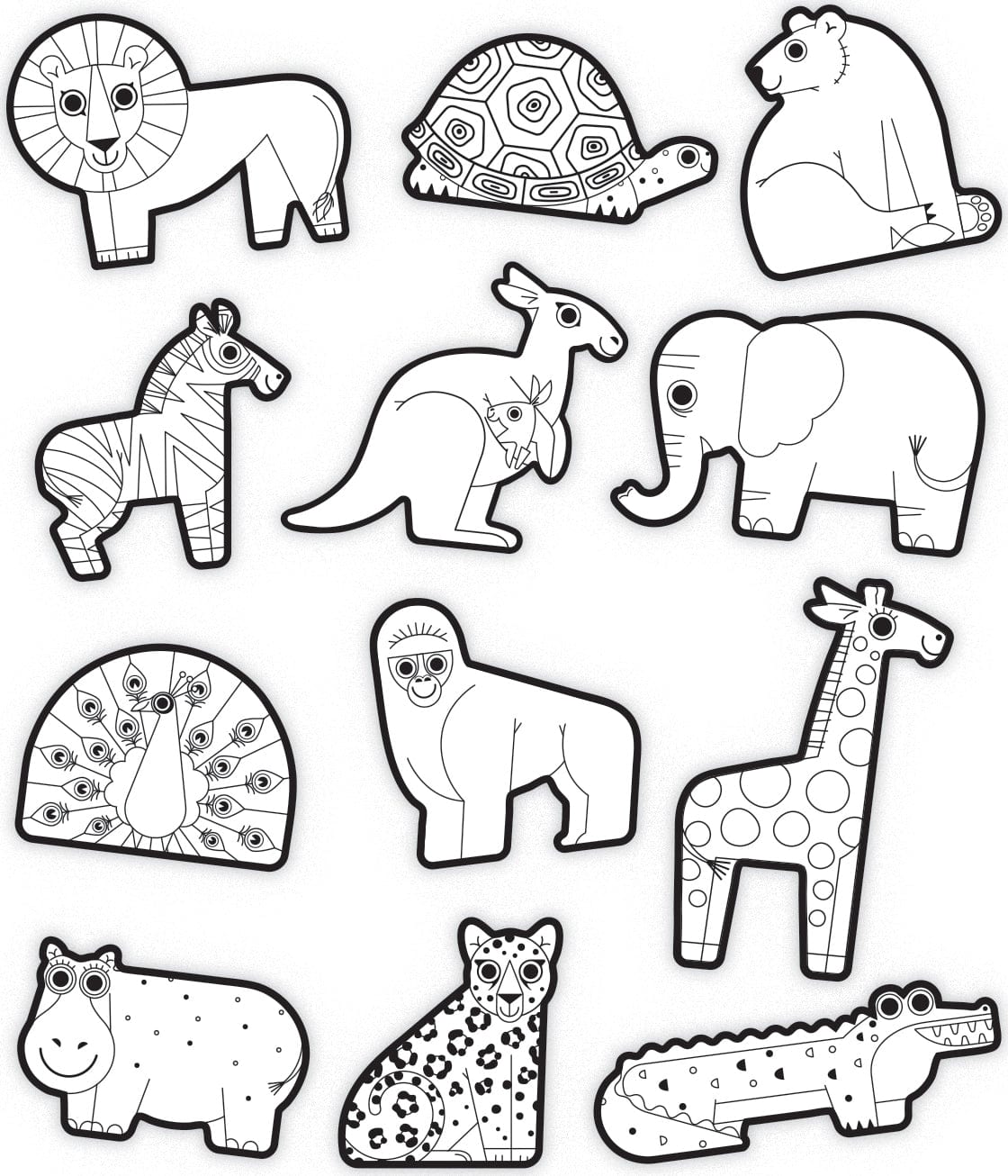 CRC - Crocodile Creek Crocodile Creek Coloring Stickers Animals - Little Miss Muffin Children & Home