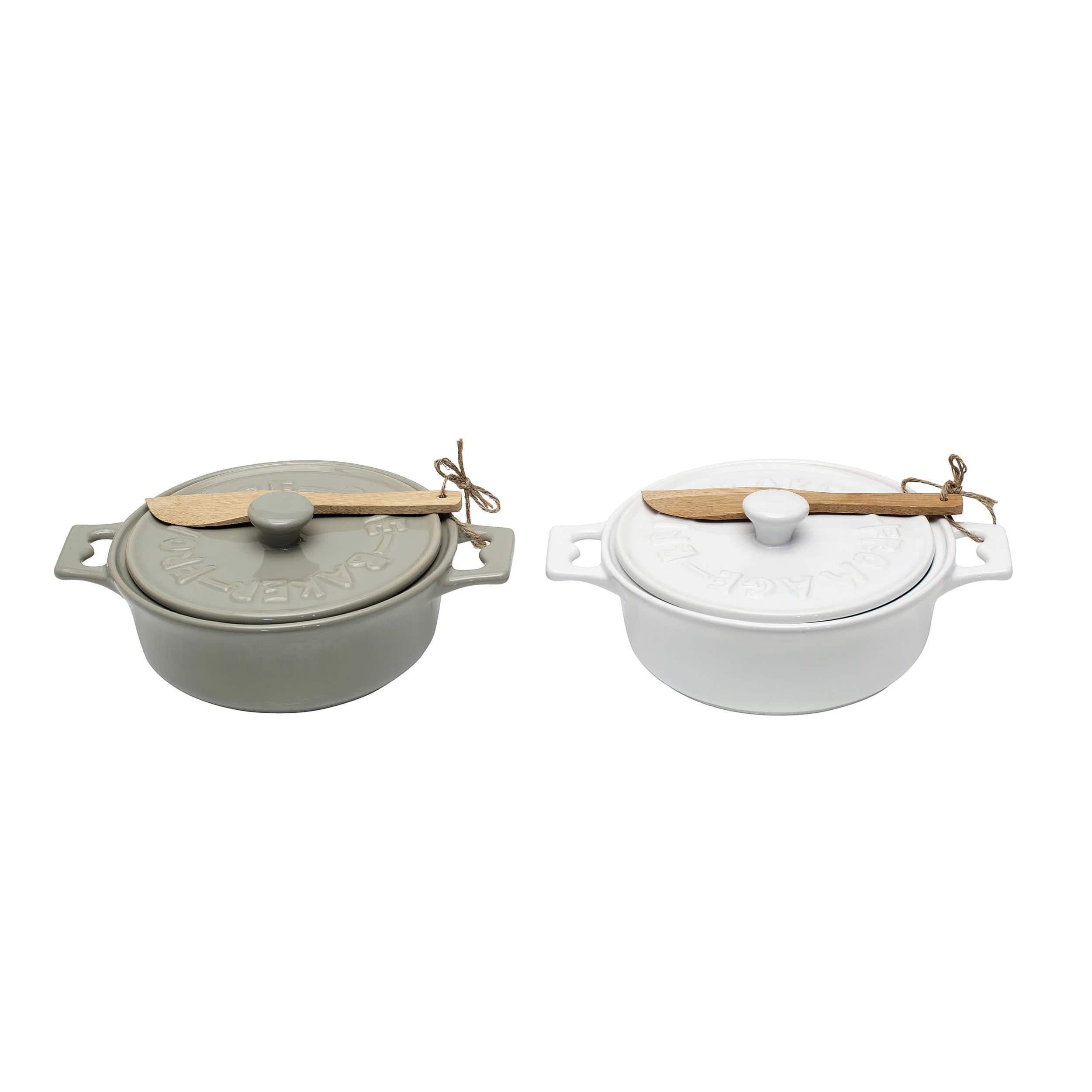 Creative Co-Op Creative Co-Op Brie Baker with Lid & Spreader - Little Miss Muffin Children & Home