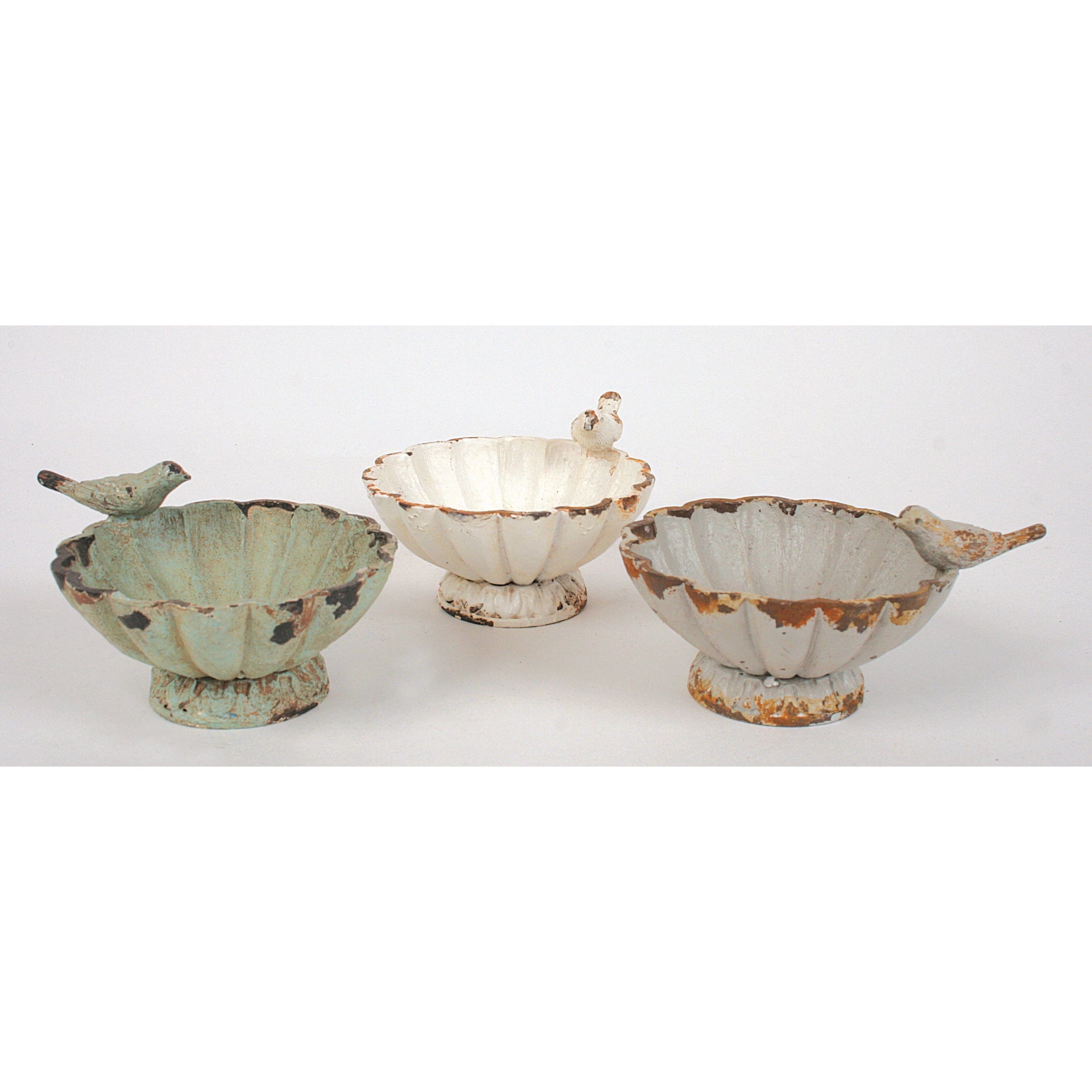 Creative Co-Op Creative Co-Op Distressed Pewter Bowl with Bird - Little Miss Muffin Children & Home