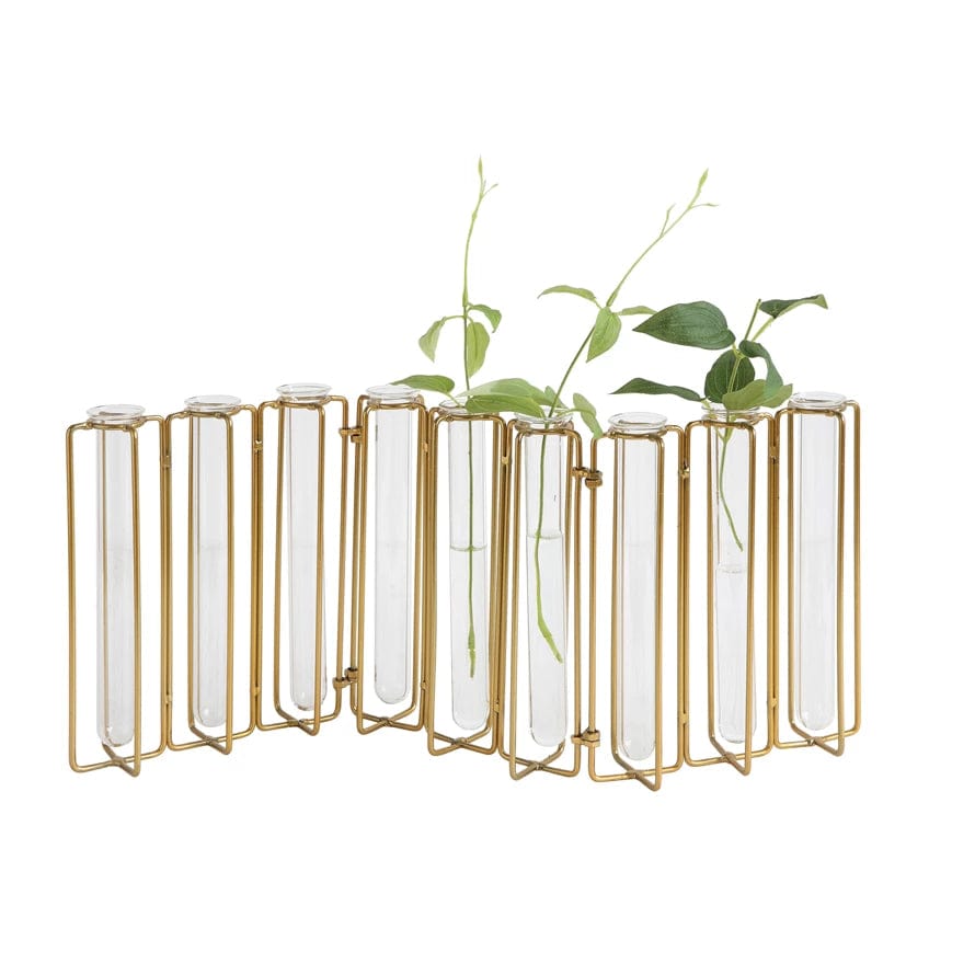 Creative Co-op Creative Co-op Metal & Glass Test Tube Jointed Vase - Little Miss Muffin Children & Home