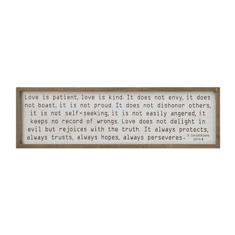 Creative Co-Op Creative Co-Op Love Is Patient Wood Framed Wall Decor - Little Miss Muffin Children & Home