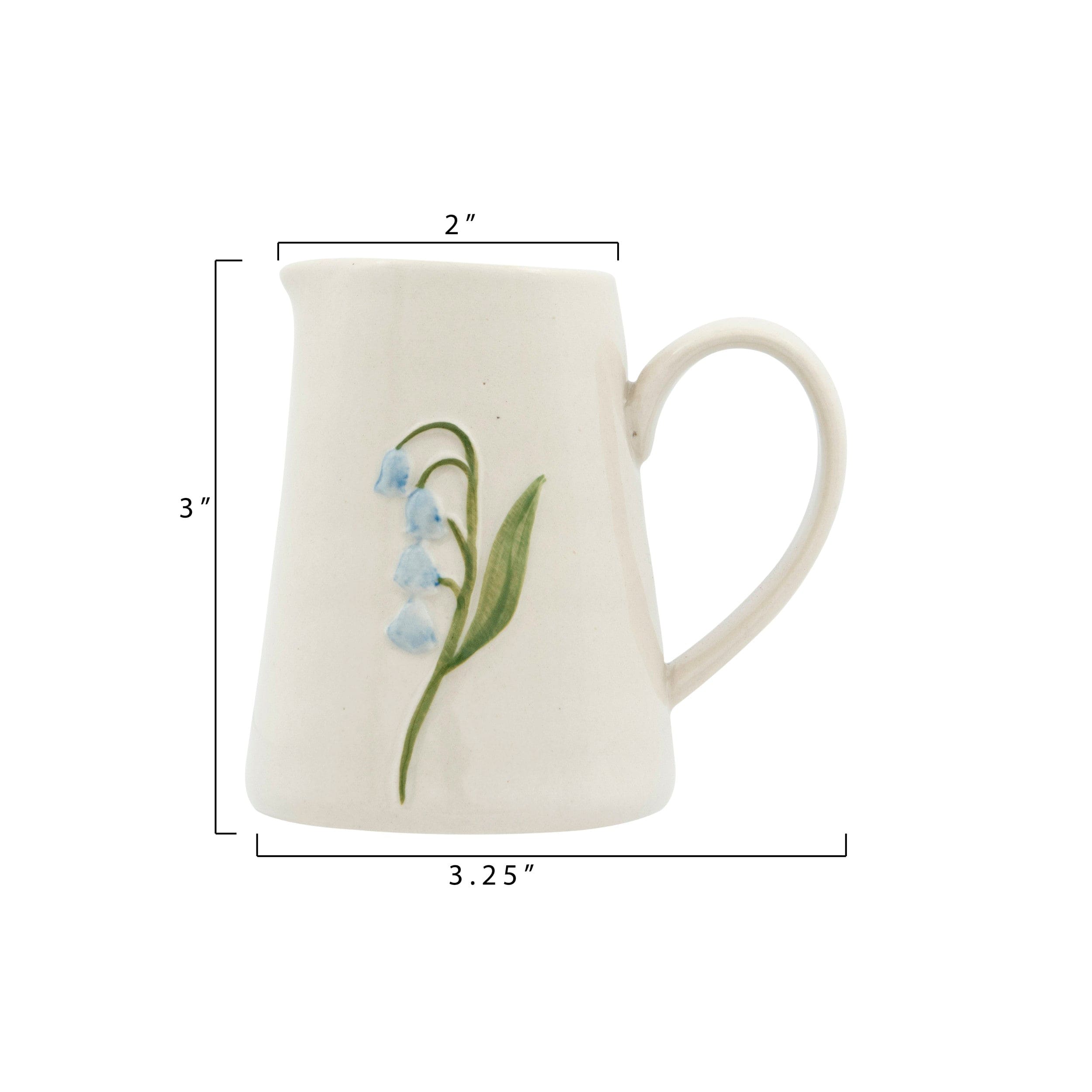 Creative Co-op Creative Co-op Hand-Painted Embossed Creamer 2022 - Little Miss Muffin Children & Home