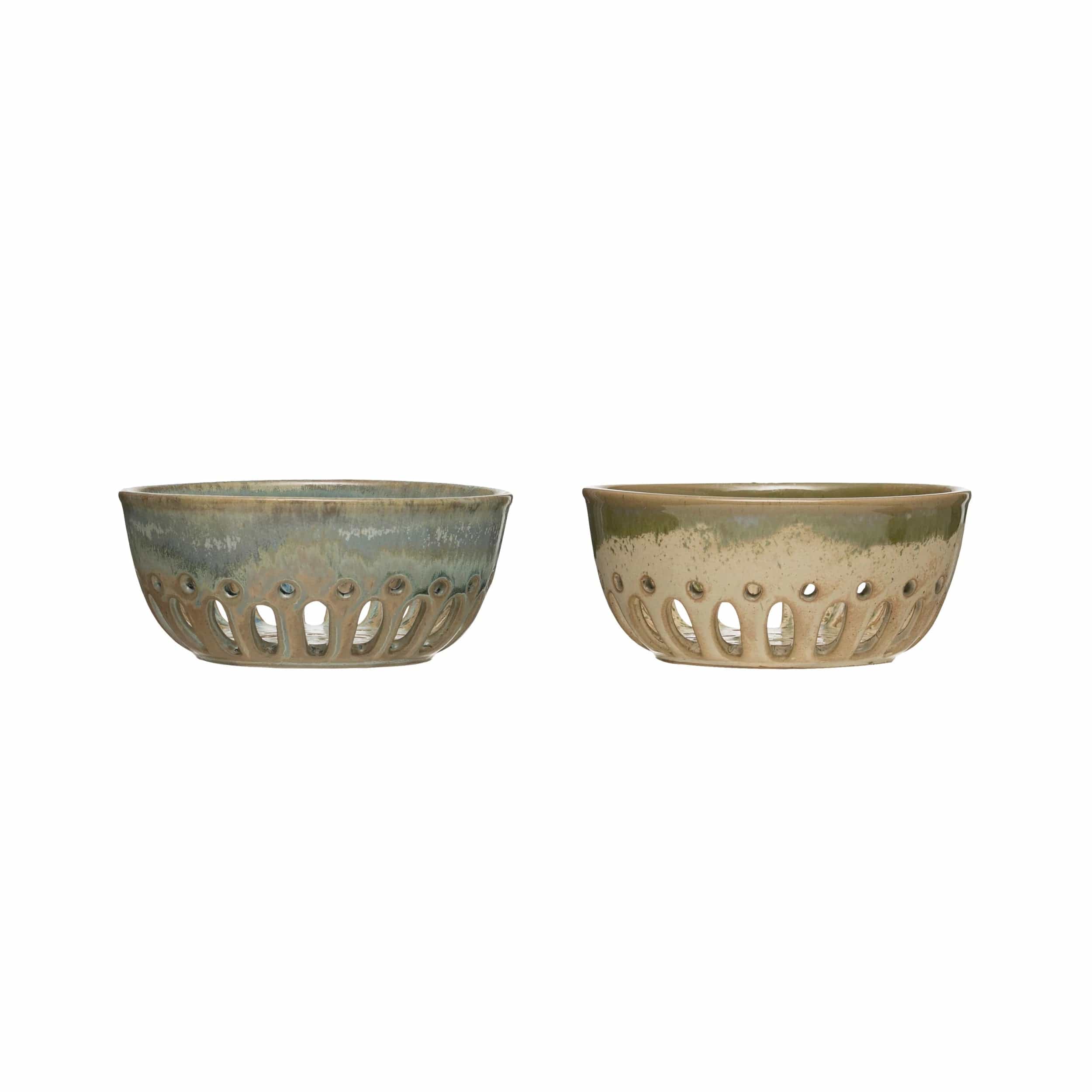 Creative Co-Op Creative Co-Op Stoneware Berry Bowl with Glaze - Little Miss Muffin Children & Home