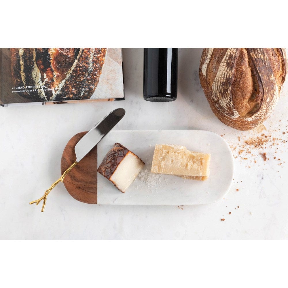 Creative Co-Op Creative Co-op Marble & Acacia Wood Tray - Little Miss Muffin Children & Home