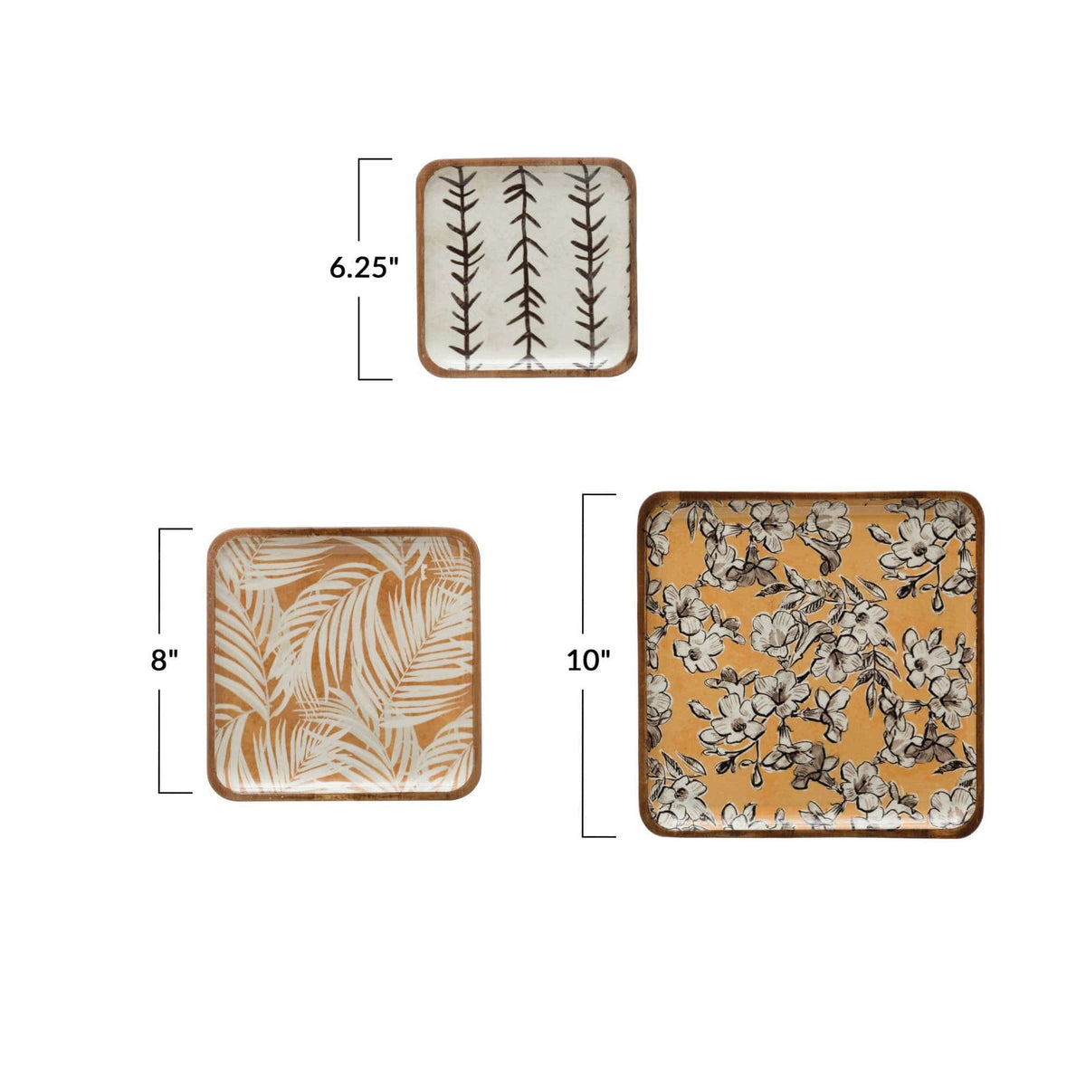 Creative Co-op Creative Co-op Patterned Small Acacia Wood Tray - Little Miss Muffin Children & Home