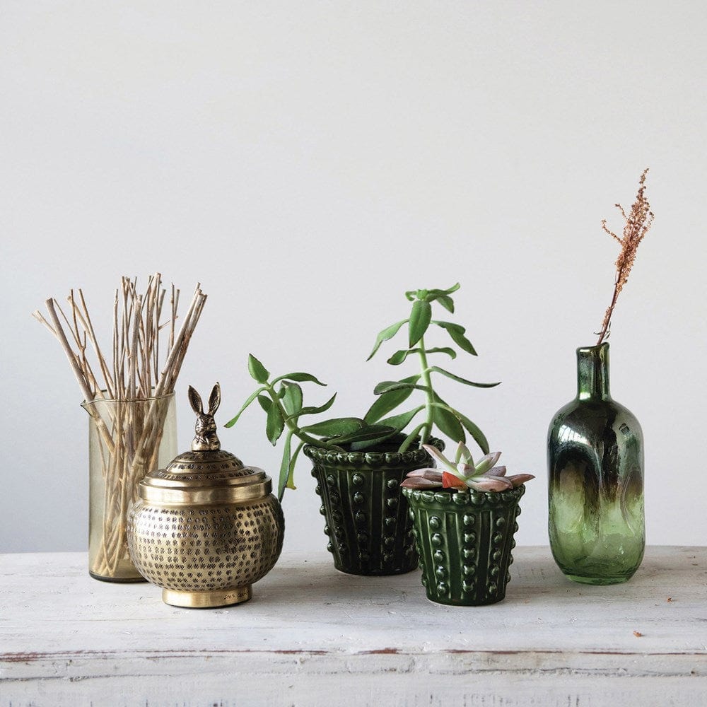 Creative Co-Op Creative Co Op Hand Blown Green Opal Vase - Little Miss Muffin Children & Home