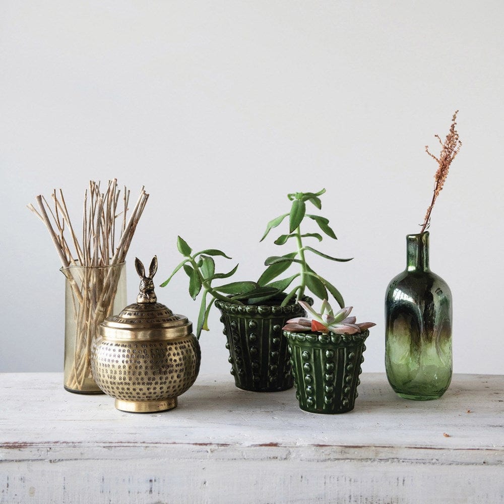 Creative Co-Op Creative Co Op Hand Blown Green Opal Vase - Little Miss Muffin Children & Home