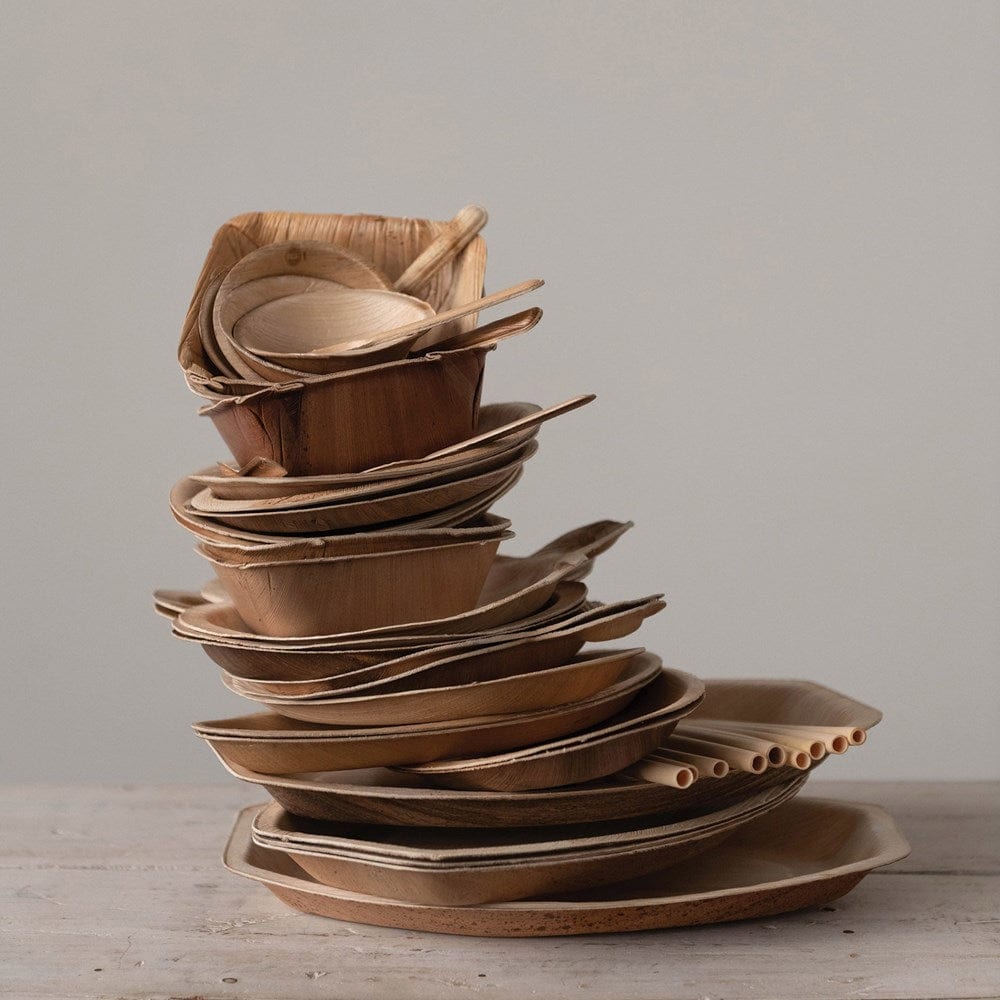 Creative Co-Op Creative Co-op Areca Palm Salad Plate Set - Little Miss Muffin Children & Home