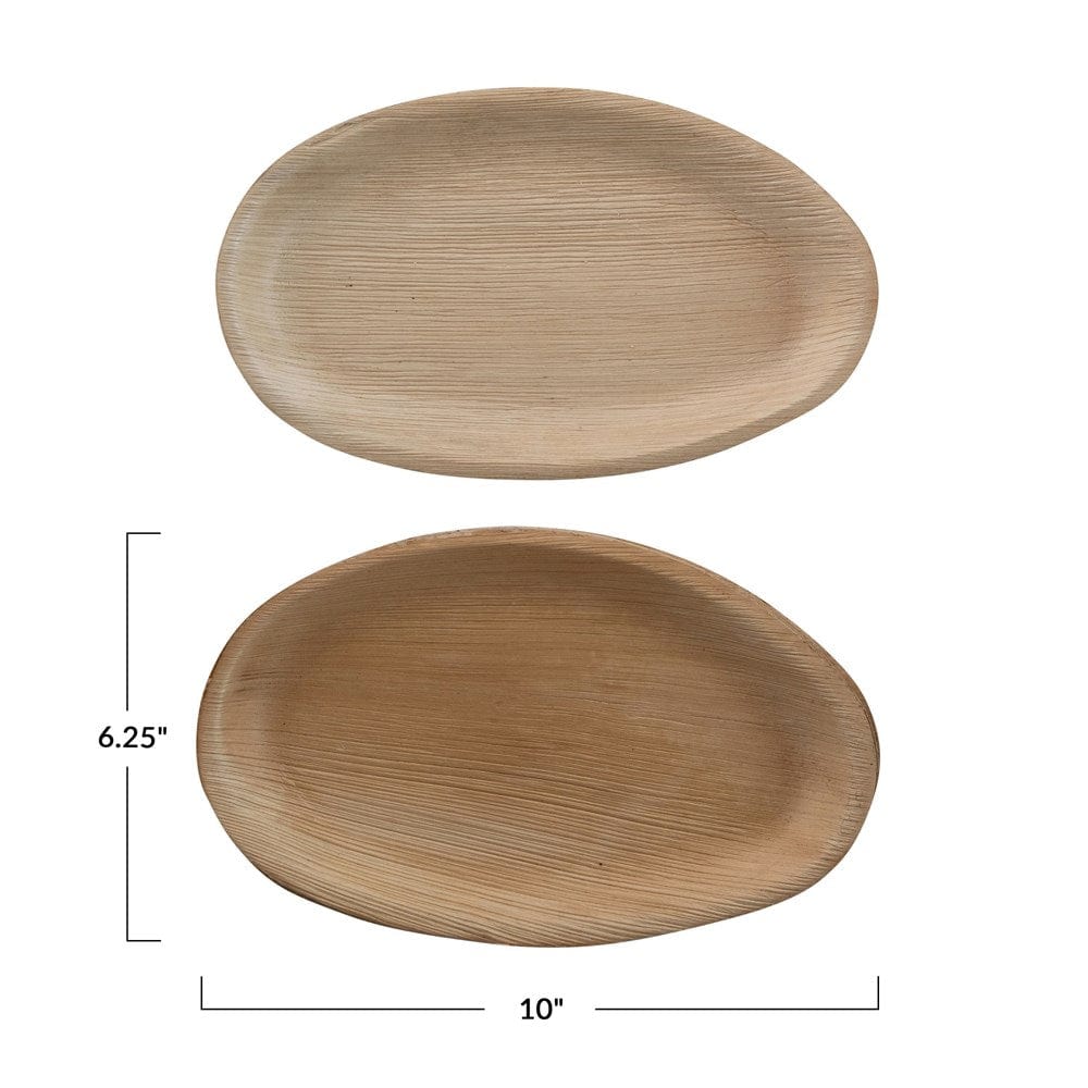 Creative Co-Op Creative Co-op Areca Palm Salad Plate Set - Little Miss Muffin Children & Home