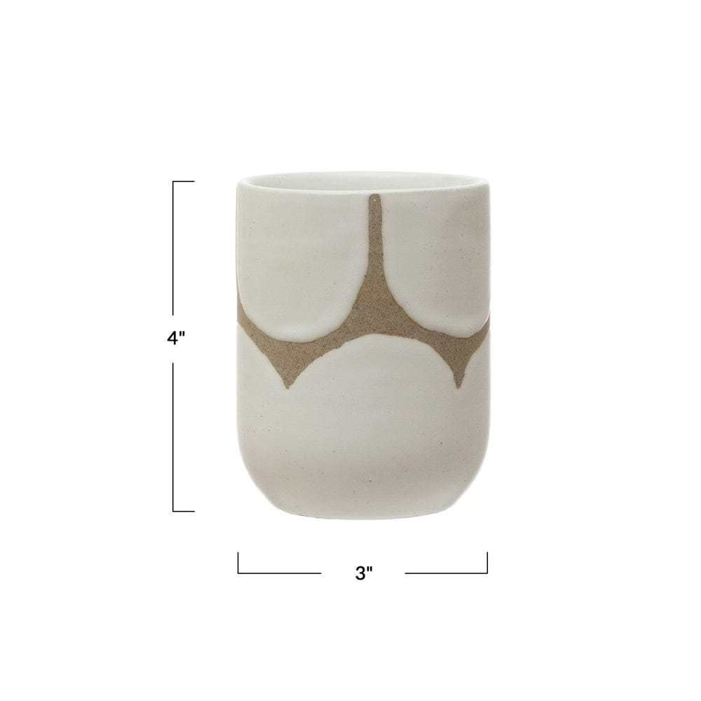 Creative Co-Op Creative Co-op Hand Painted Stoneware Cup - Little Miss Muffin Children & Home
