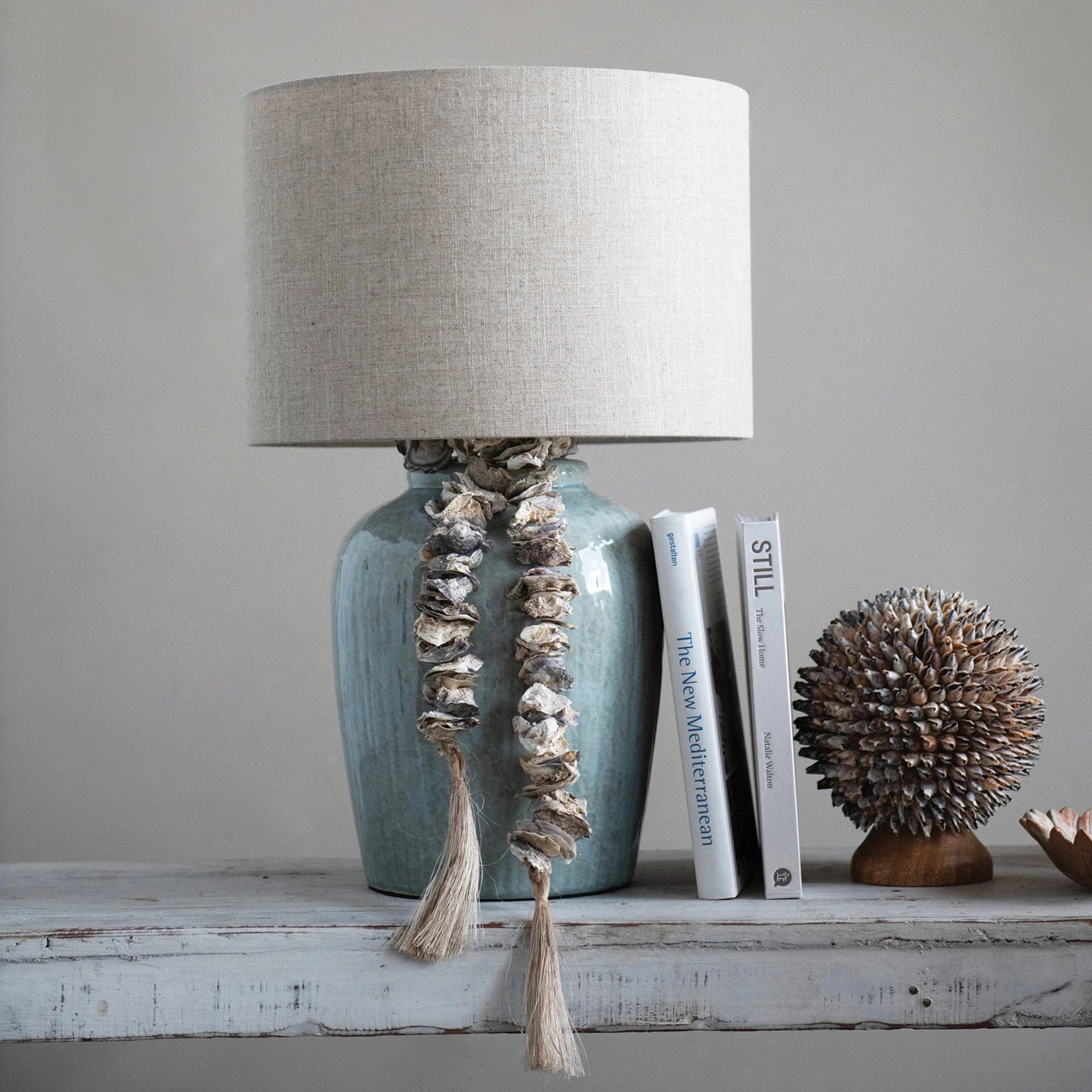 Creative Co-Op Creative Co-Op Oyster Shell Garland with Raffia Tassels - Little Miss Muffin Children & Home